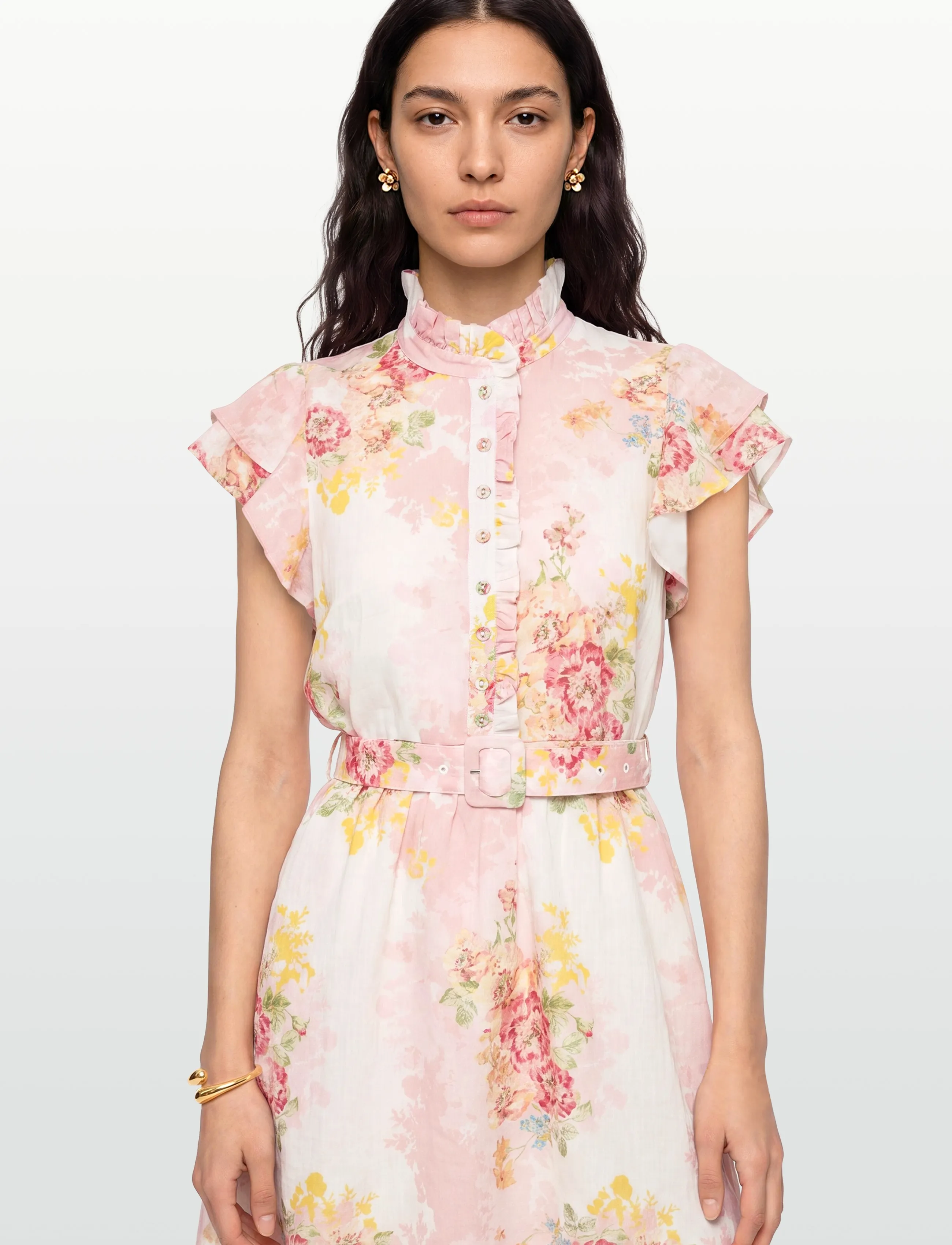 by Ti Mo - Linen Ruffle Dress - suvekleidid - 784 - rose amore - 3