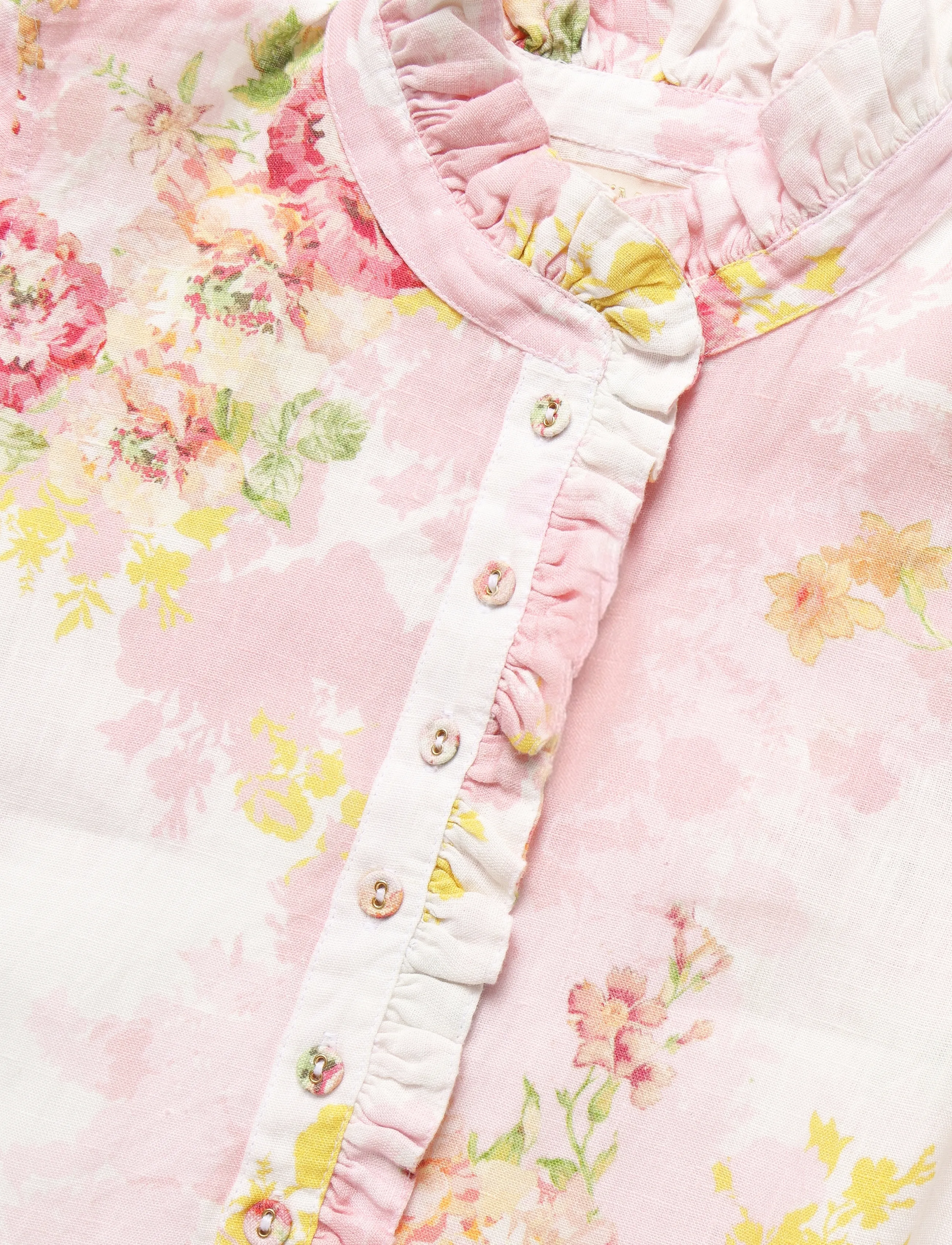by Ti Mo - Linen Ruffle Dress - suvekleidid - 784 - rose amore - 2