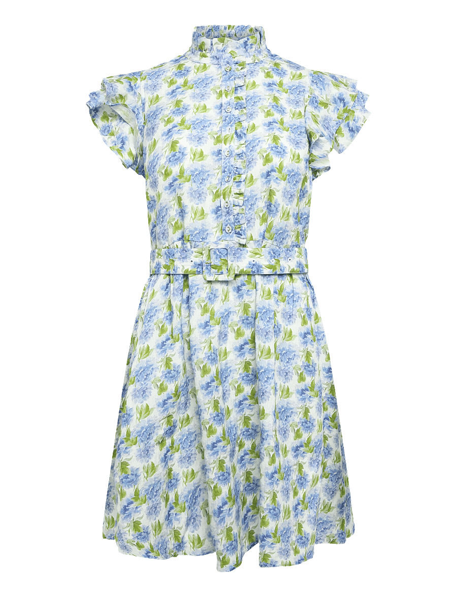 by Ti Mo - Linen Ruffle Dress - 786 - peony - 0