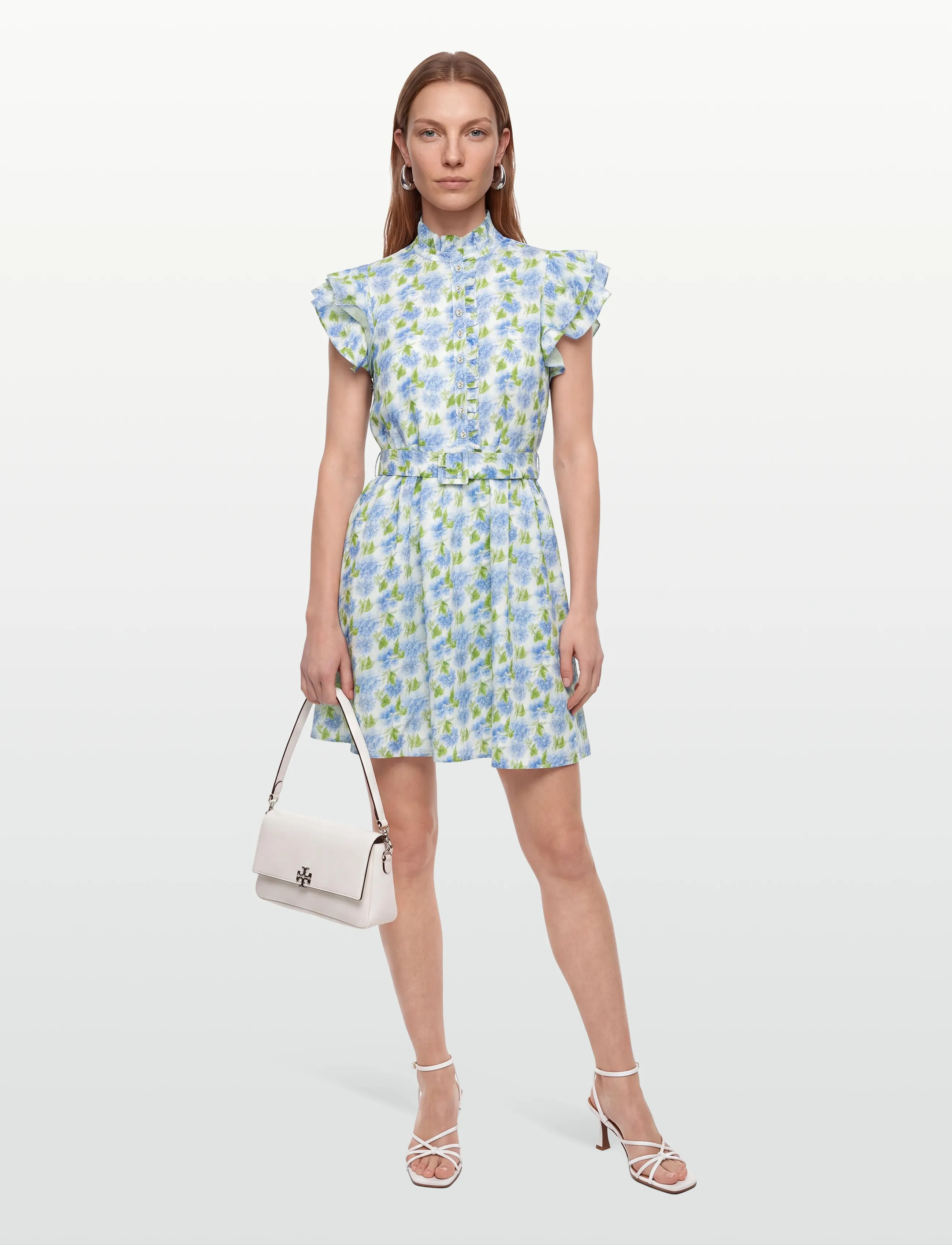 by Ti Mo Linen Ruffle Dress, XL, Dresses, Weiß - Short Frauen