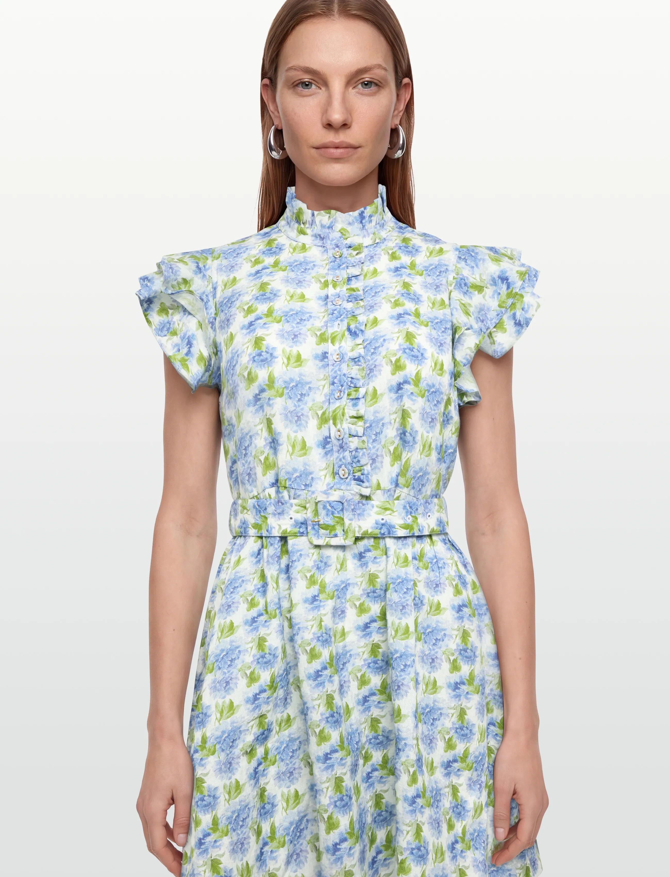 by Ti Mo - Linen Ruffle Dress - sommerkleider - 786 - peony - 3