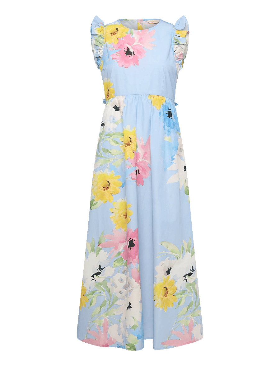 by Ti Mo - Cotton Taffeta Ruffle Dress - 788 - sky breeze - 0
