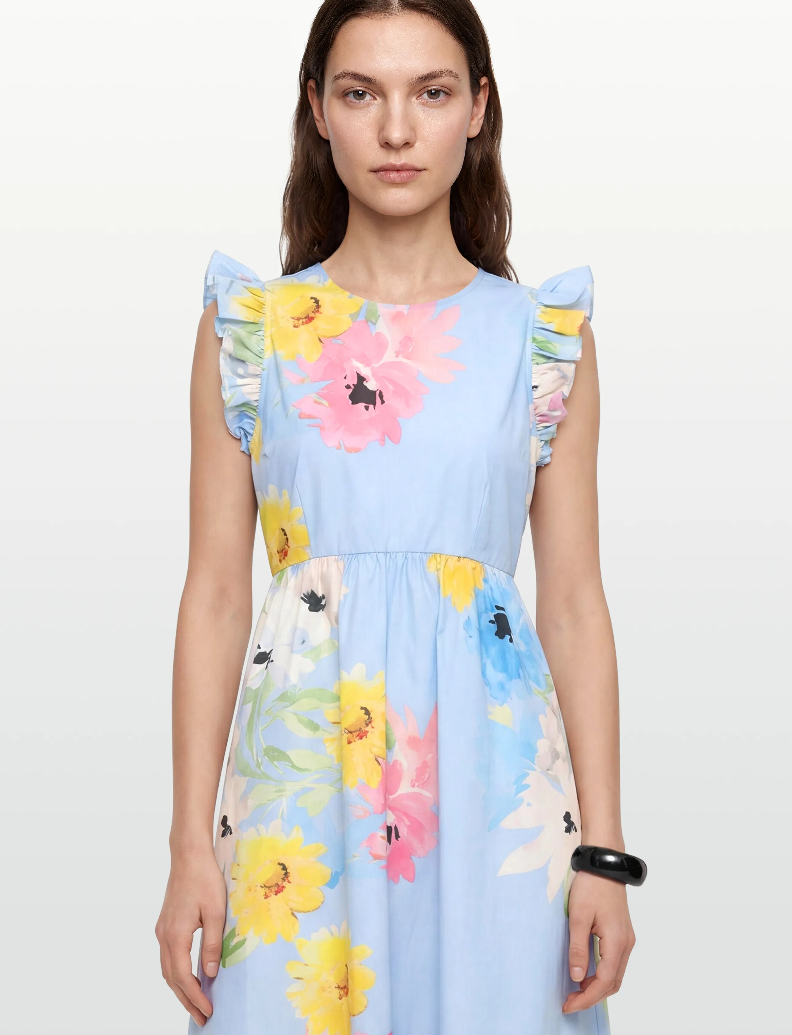 by Ti Mo - Cotton Taffeta Ruffle Dress - 788 - sky breeze - 3