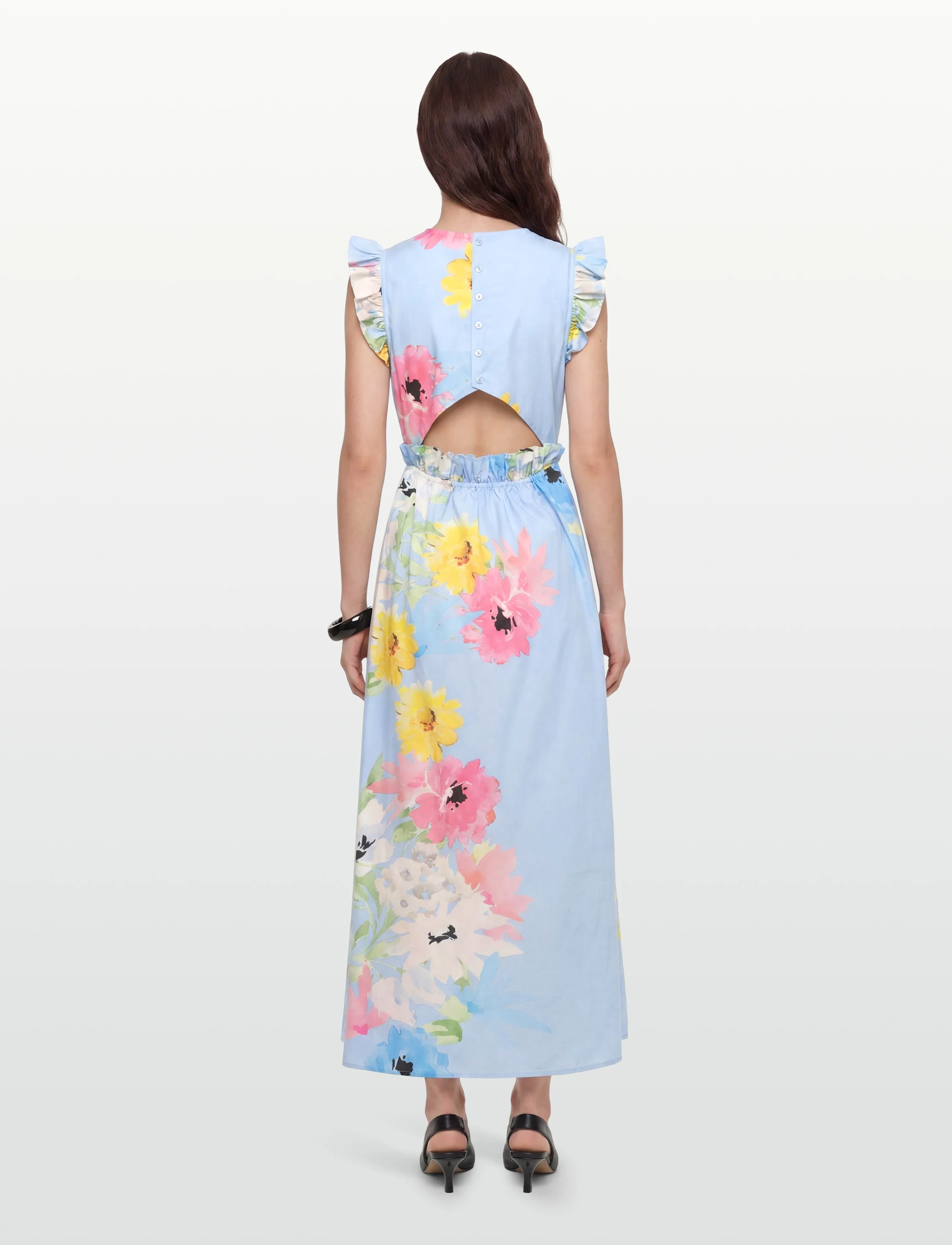 by Ti Mo - Cotton Taffeta Ruffle Dress - 788 - sky breeze - 4