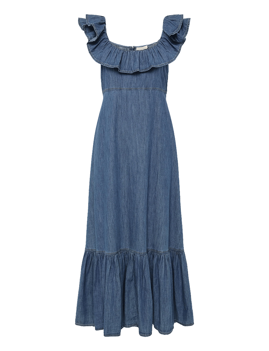 by Ti Mo - Denim Ruffle Dress - 091 - dark blue - 1