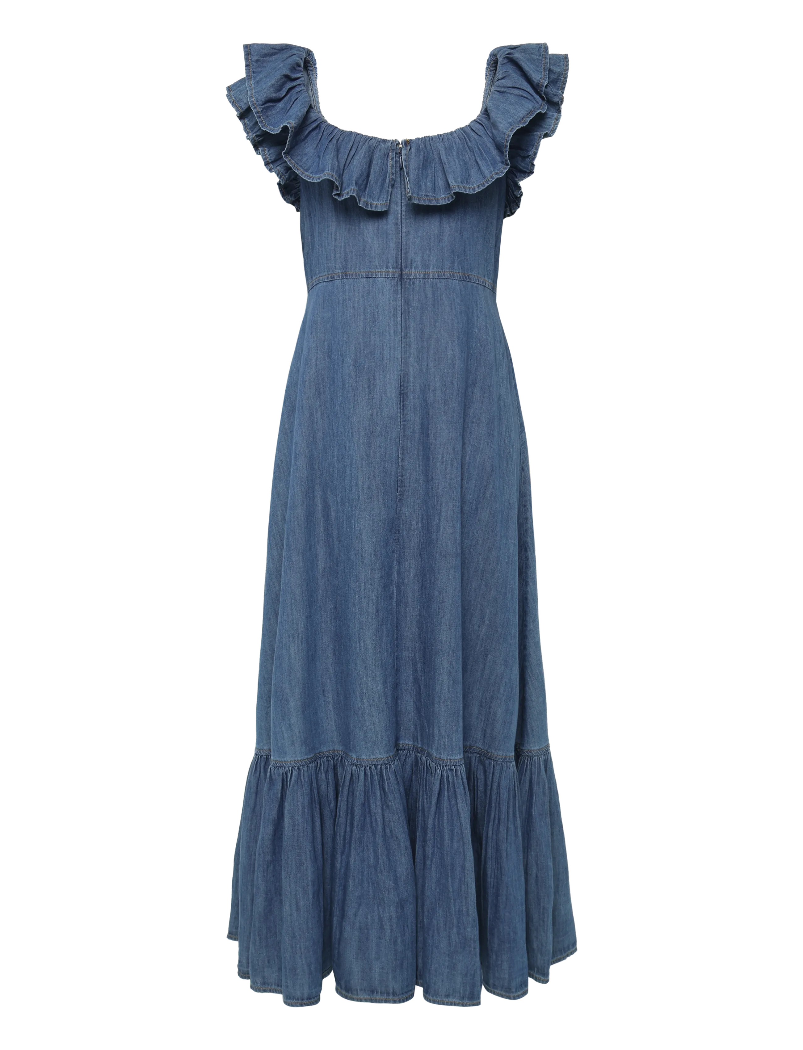 by Ti Mo - Denim Ruffle Dress - 091 - dark blue - 2