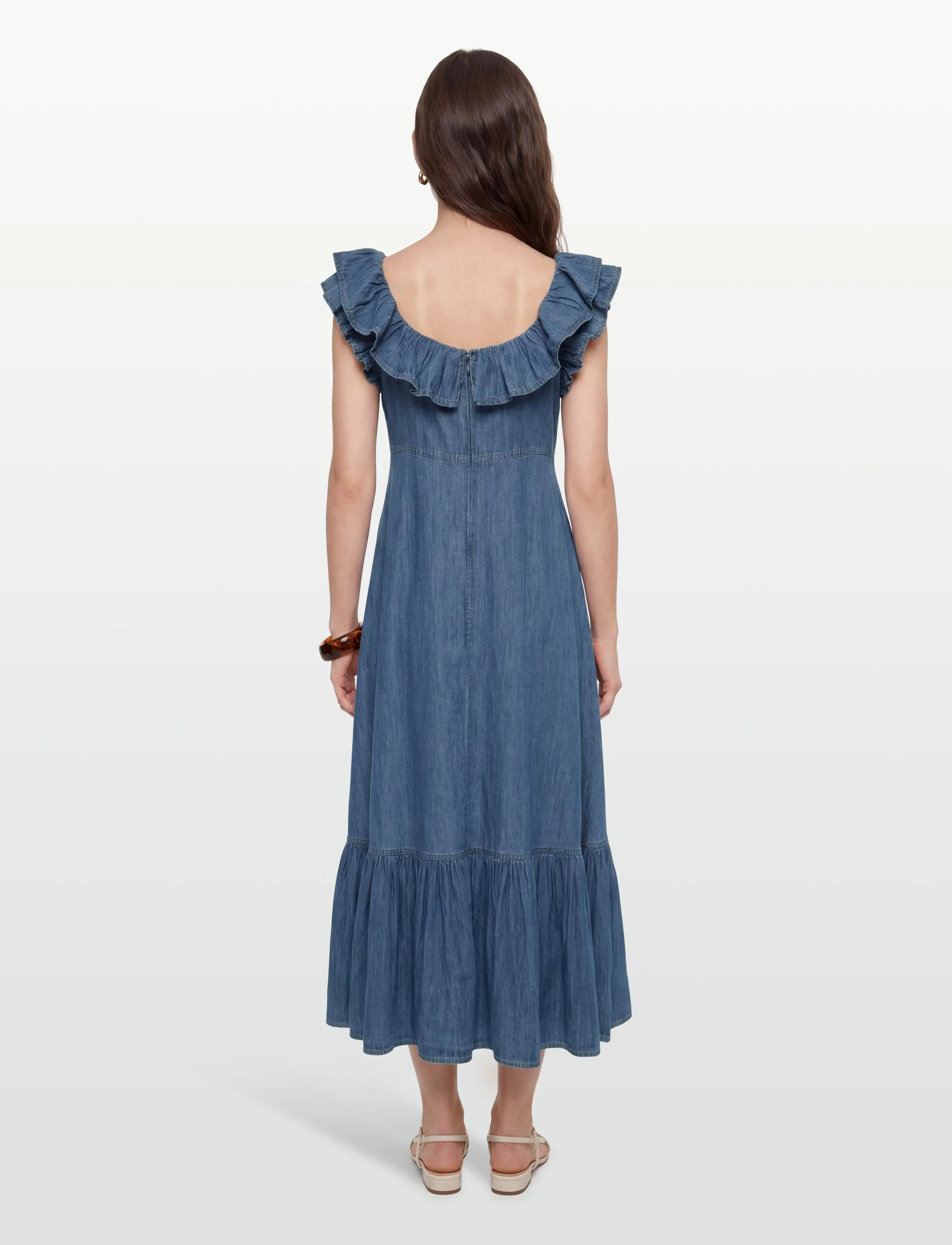 by Ti Mo - Denim Ruffle Dress - 091 - dark blue - 4