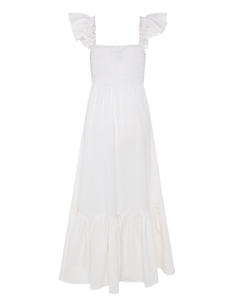 by Ti Mo - Seersucker Ruffle Dress - 003 - off white - 2
