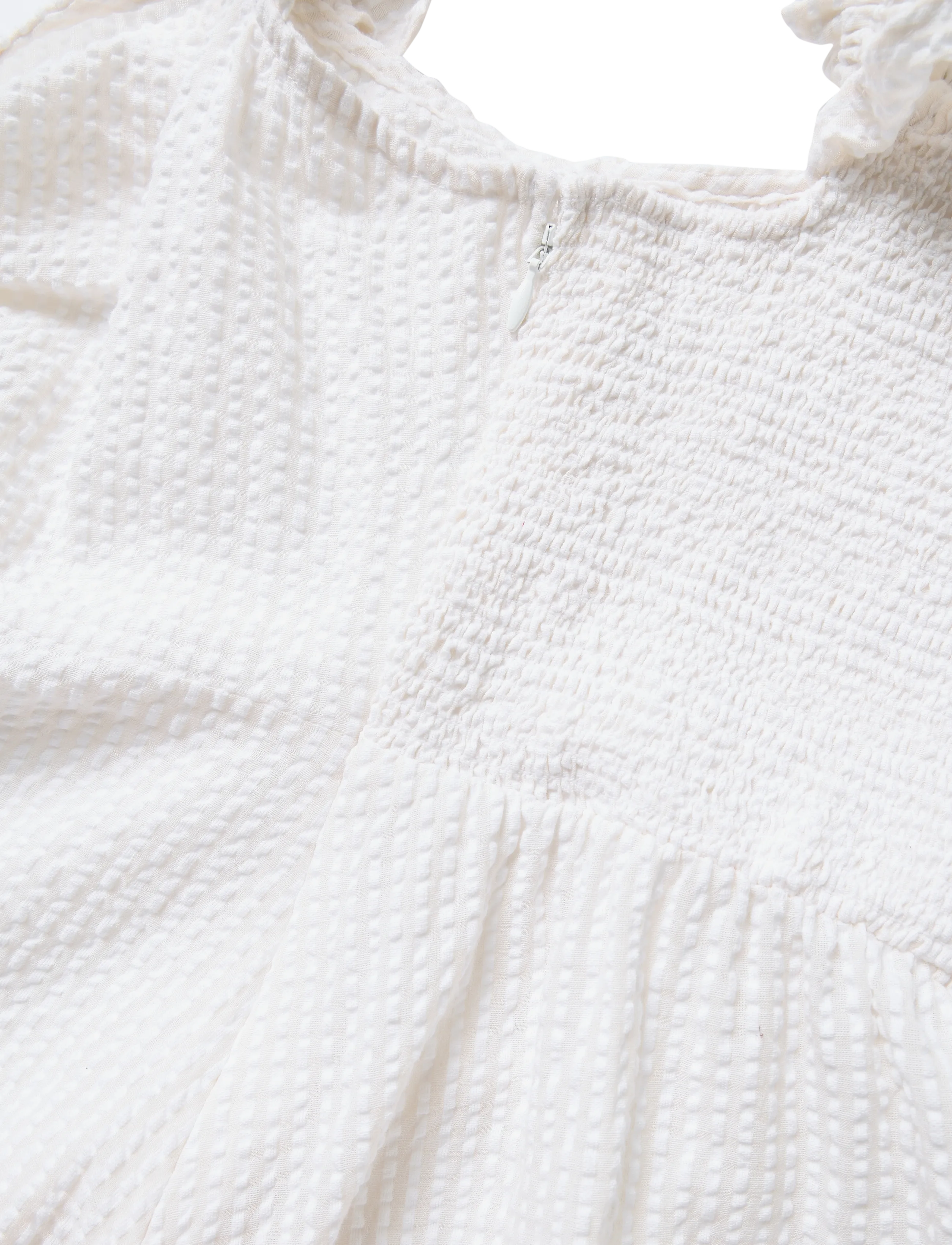 by Ti Mo - Seersucker Ruffle Dress - konfirmation - 003 - off white - 5