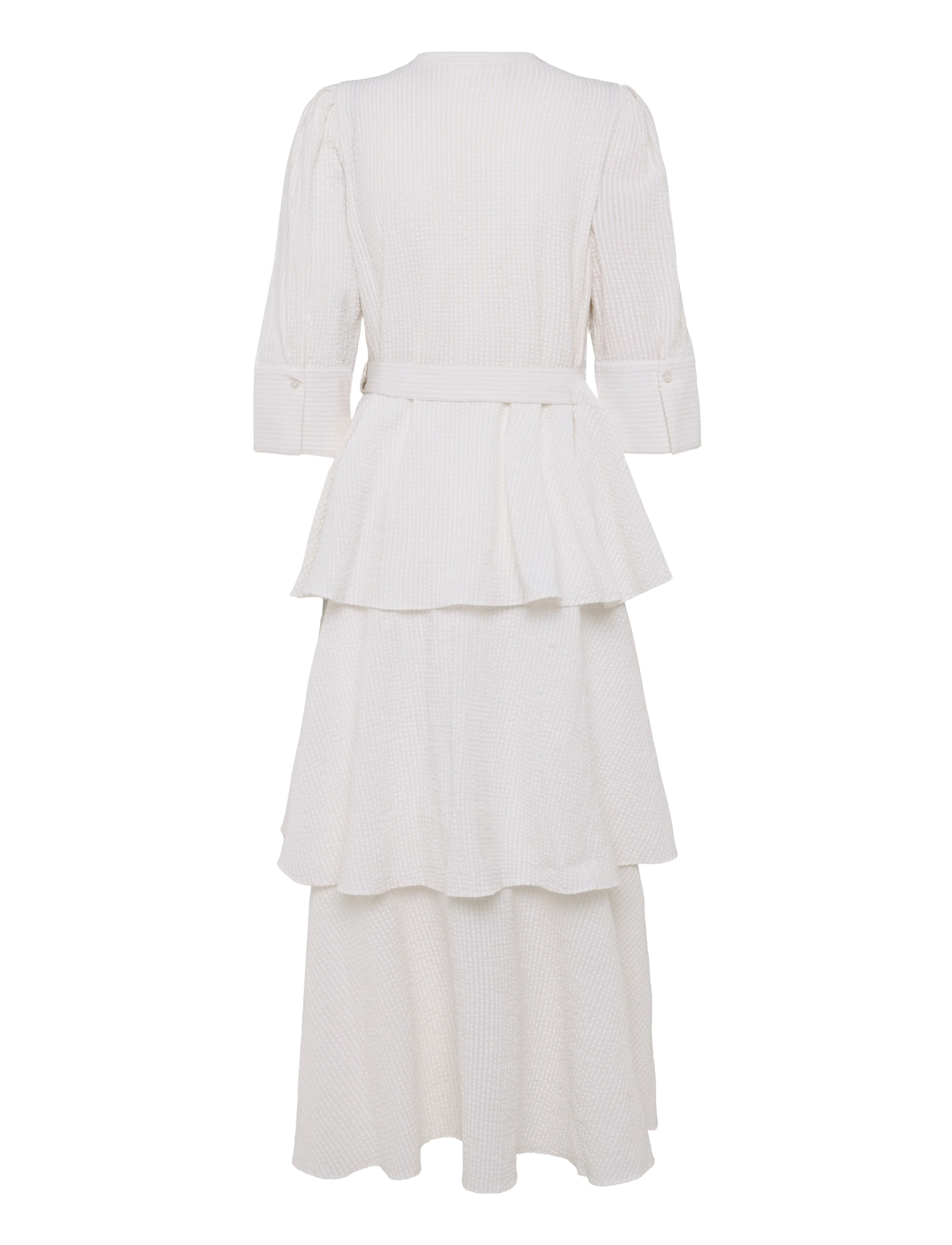 by Ti Mo - Seersucker Flounce Dress - suvekleidid - 003 - off white - 1