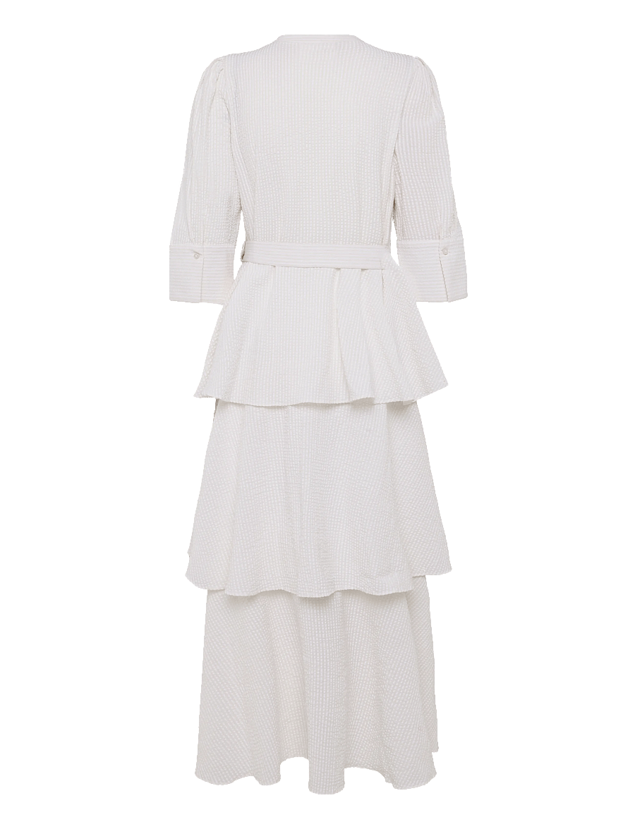 by Ti Mo - Seersucker Flounce Dress - suvekleidid - 003 - off white - 1