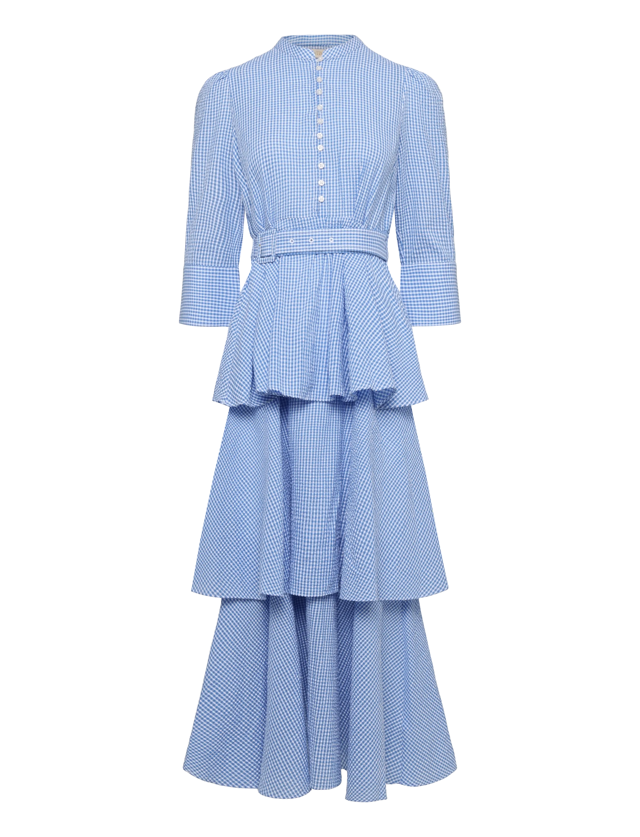 by Ti Mo Seersucker Flounce Dress - Suvekleidid - 975 - BLUE CHECKS / blue
