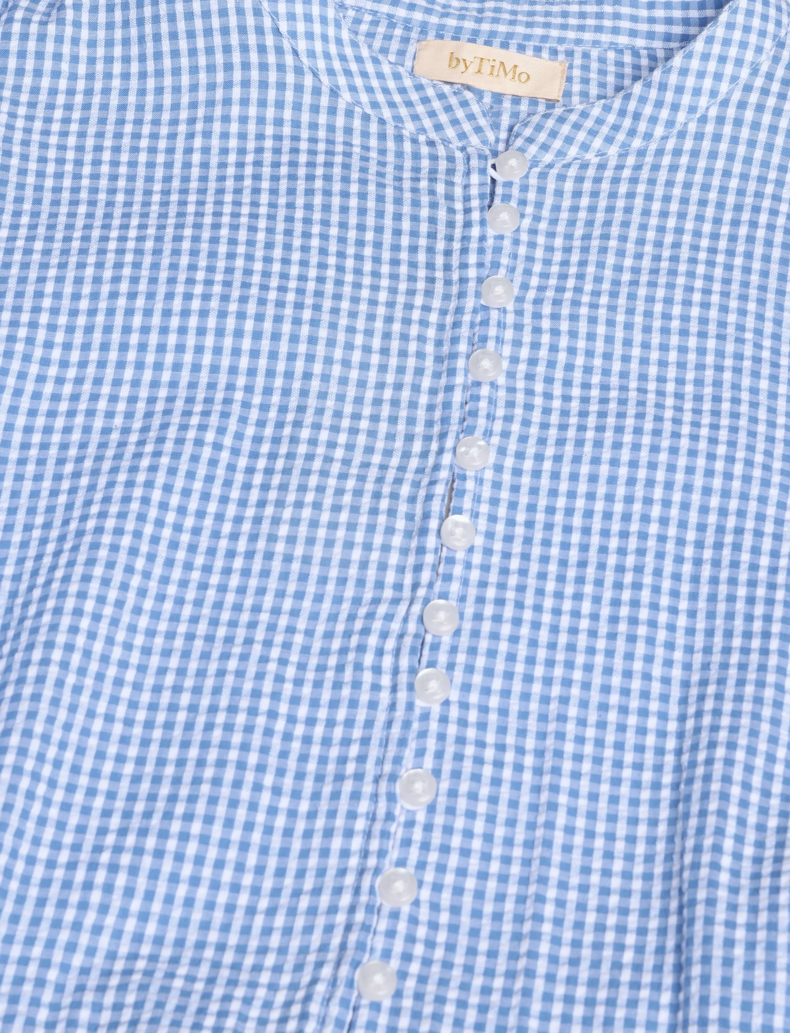 by Ti Mo - Seersucker Flounce Dress - 975 - blue checks - 2