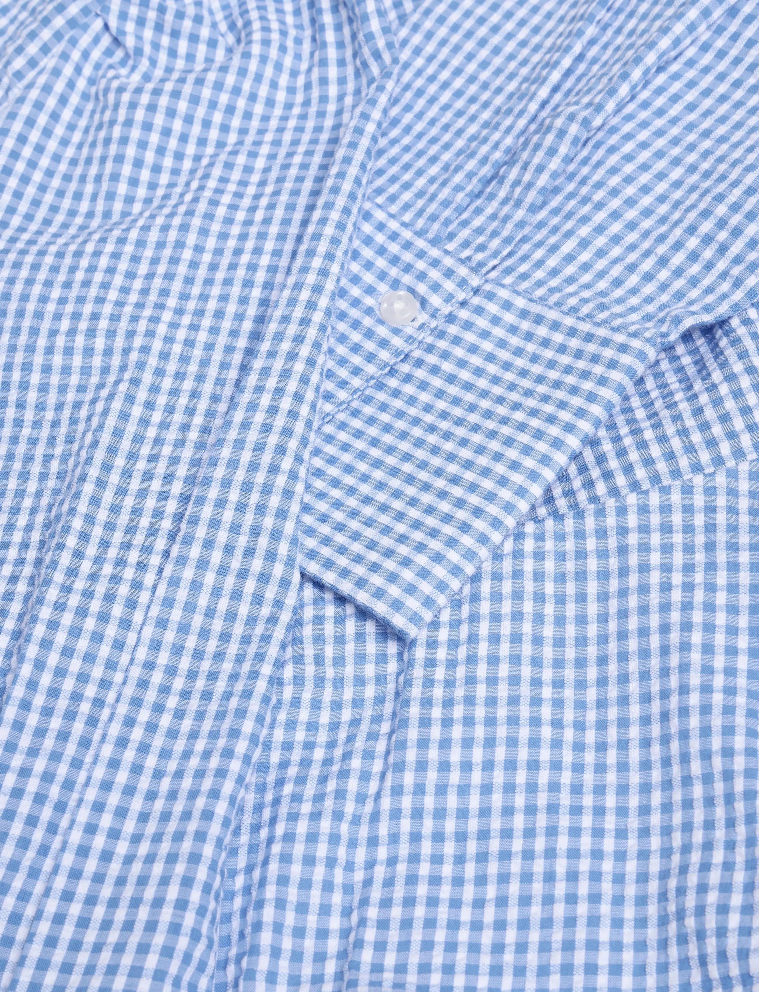 by Ti Mo - Seersucker Flounce Dress - 975 - blue checks - 3