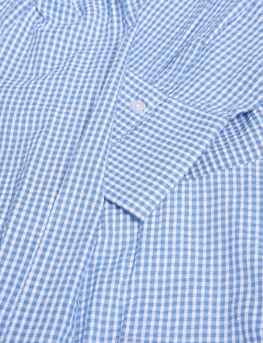 by Ti Mo - Seersucker Flounce Dress - 975 - blue checks - 3