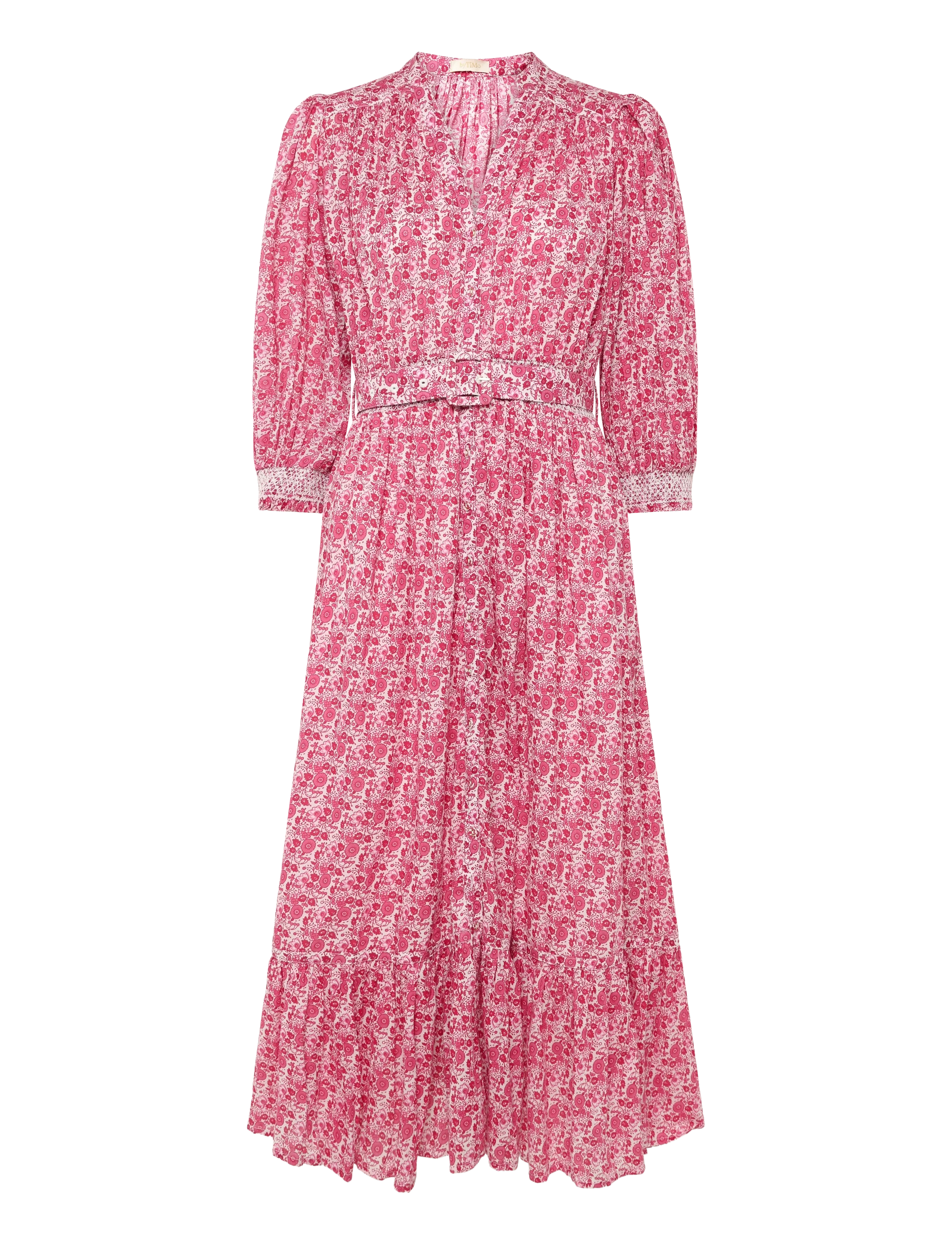 by Ti Mo Twisted Midi Dress - Summer Dresses - 738 - WILDFLOWERS / pink/rose