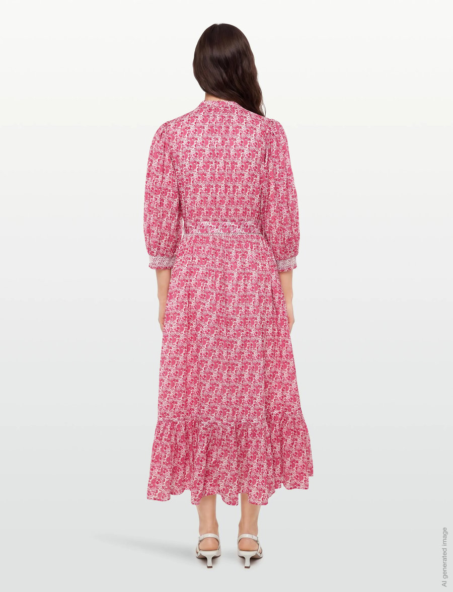 by Ti Mo - Twisted Midi Dress - zomerjurken - 738 - wildflowers - 4