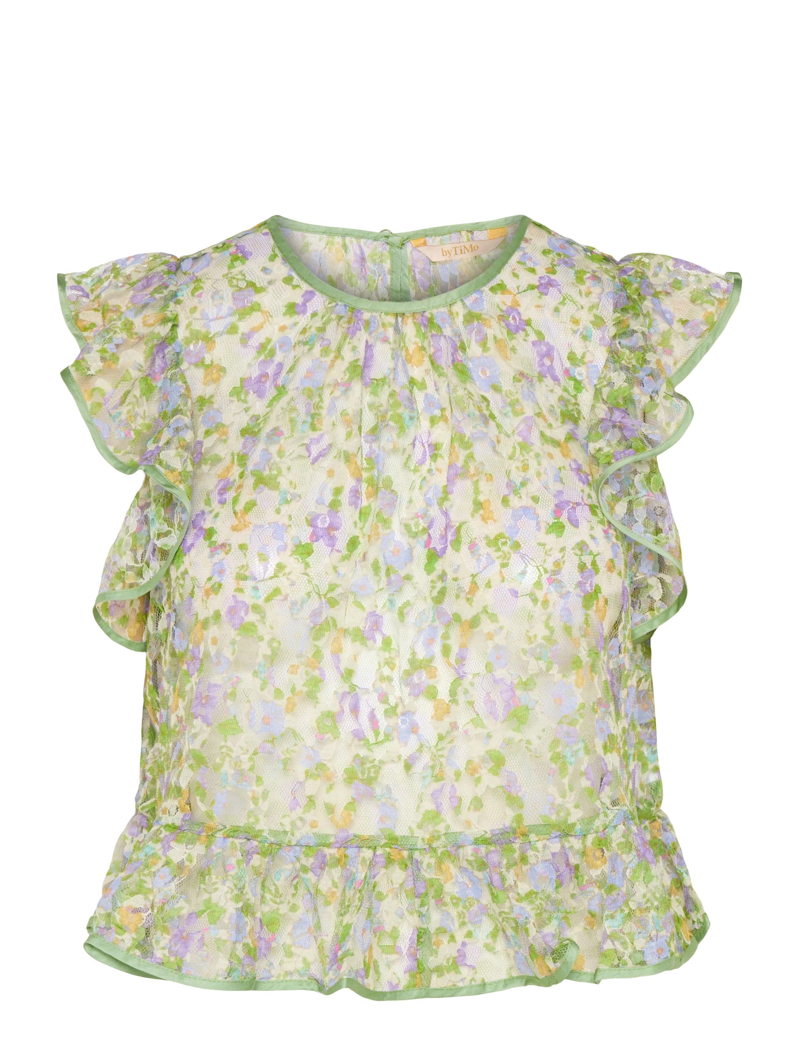 by Ti Mo Lace Ruffle Top - Kleidung - 812 - VIOLA / cream