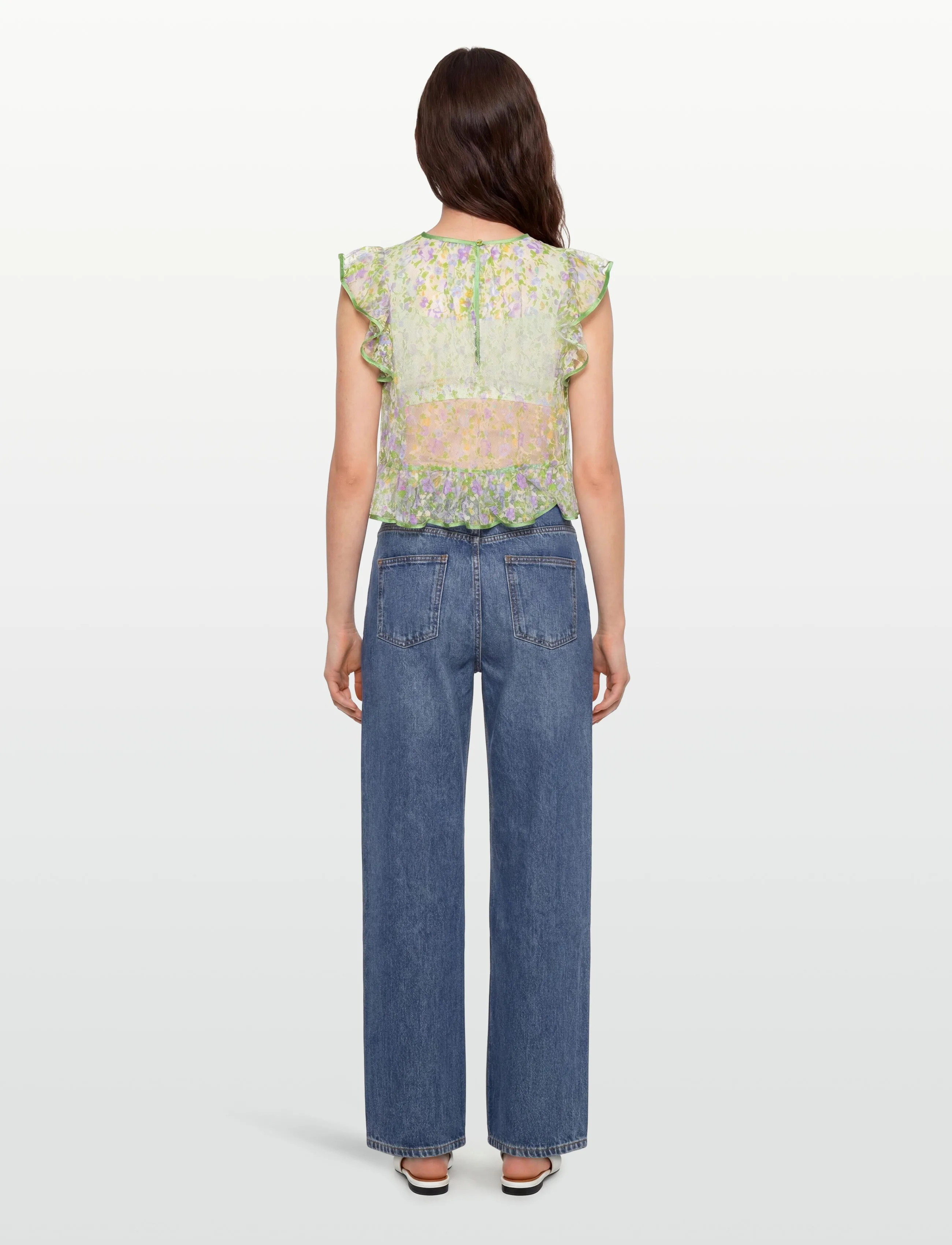 by Ti Mo - Lace Ruffle Top - varrukateta pluusid - 812 - viola - 4
