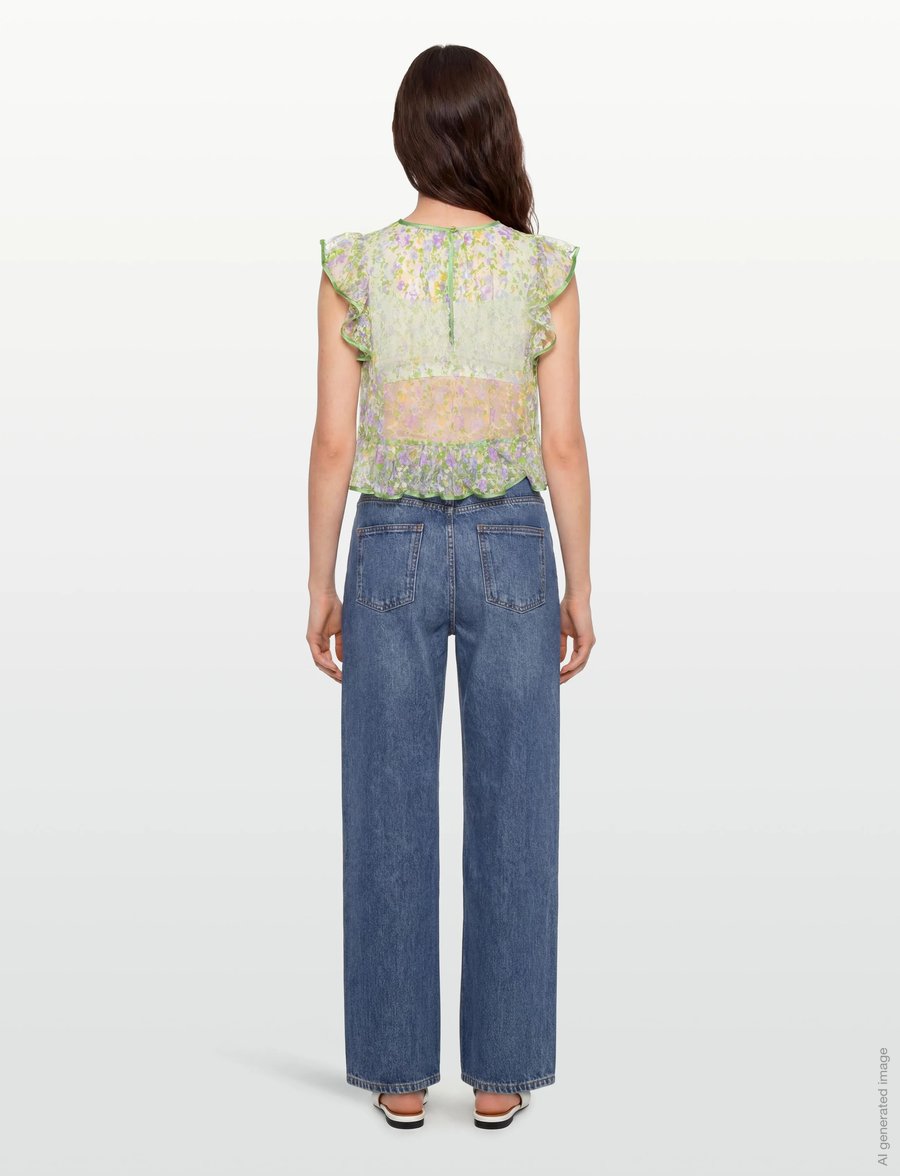 by Ti Mo - Lace Ruffle Top - varrukateta pluusid - 812 - viola - 4