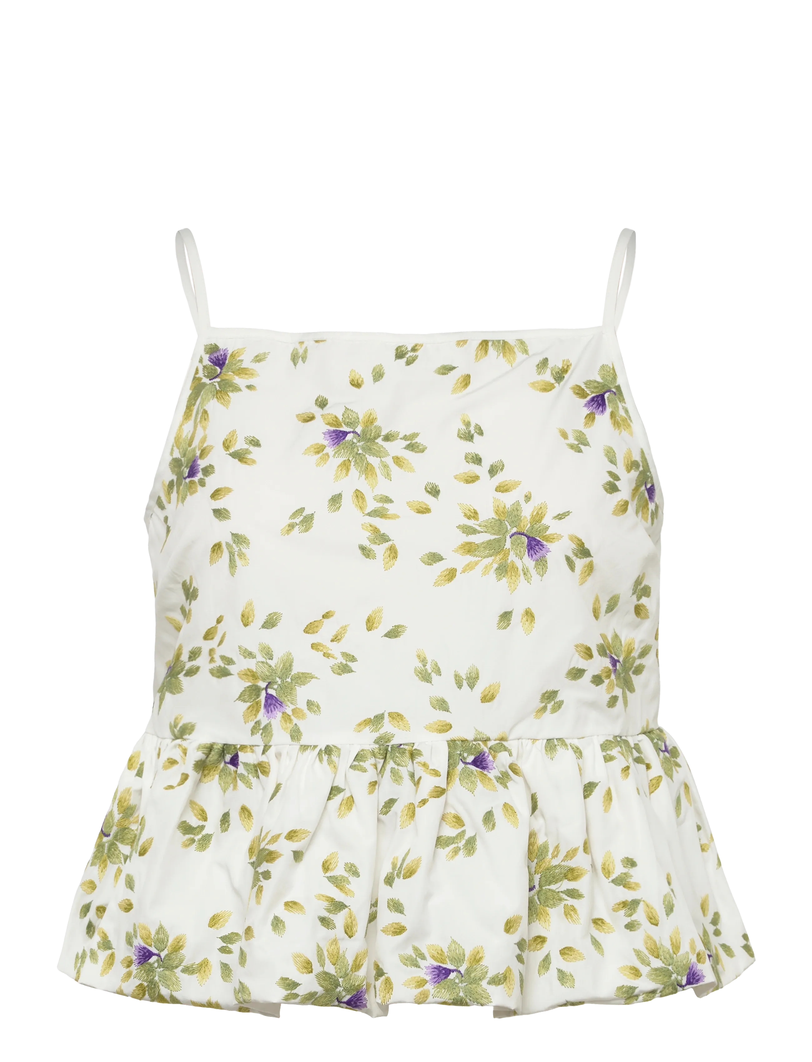 by Ti Mo *Cotton Taffeta Top - Nyheder - 791 - PETALS / white