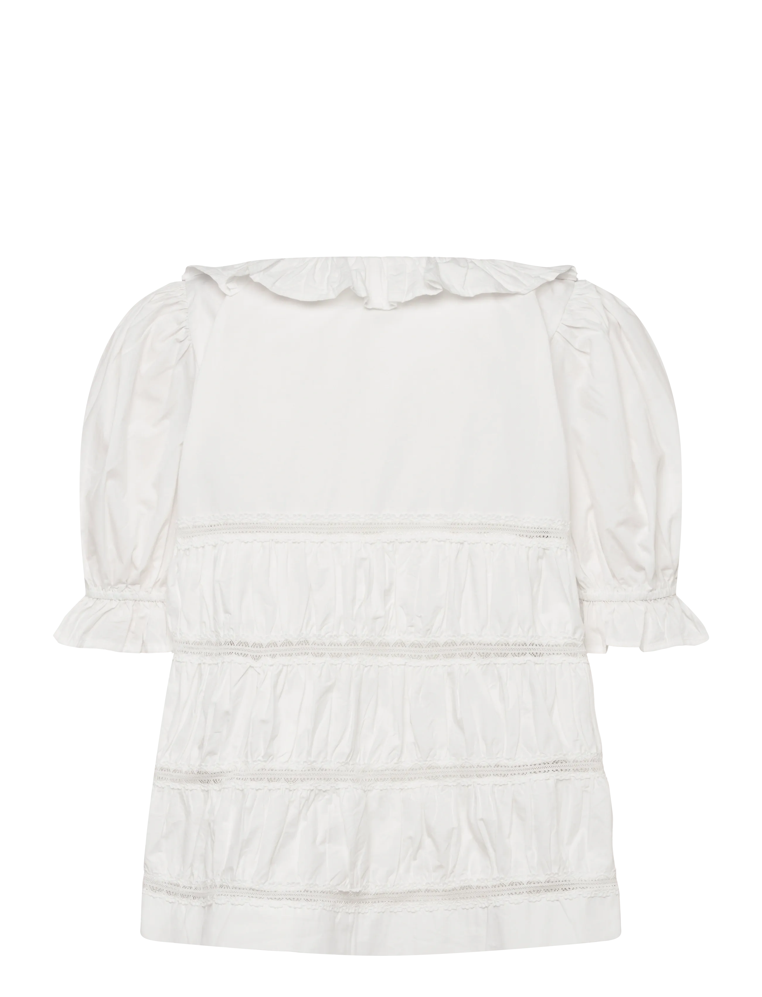by Ti Mo - Poplin Bow Blouse - kortärmade blusar - 001 - white - 2