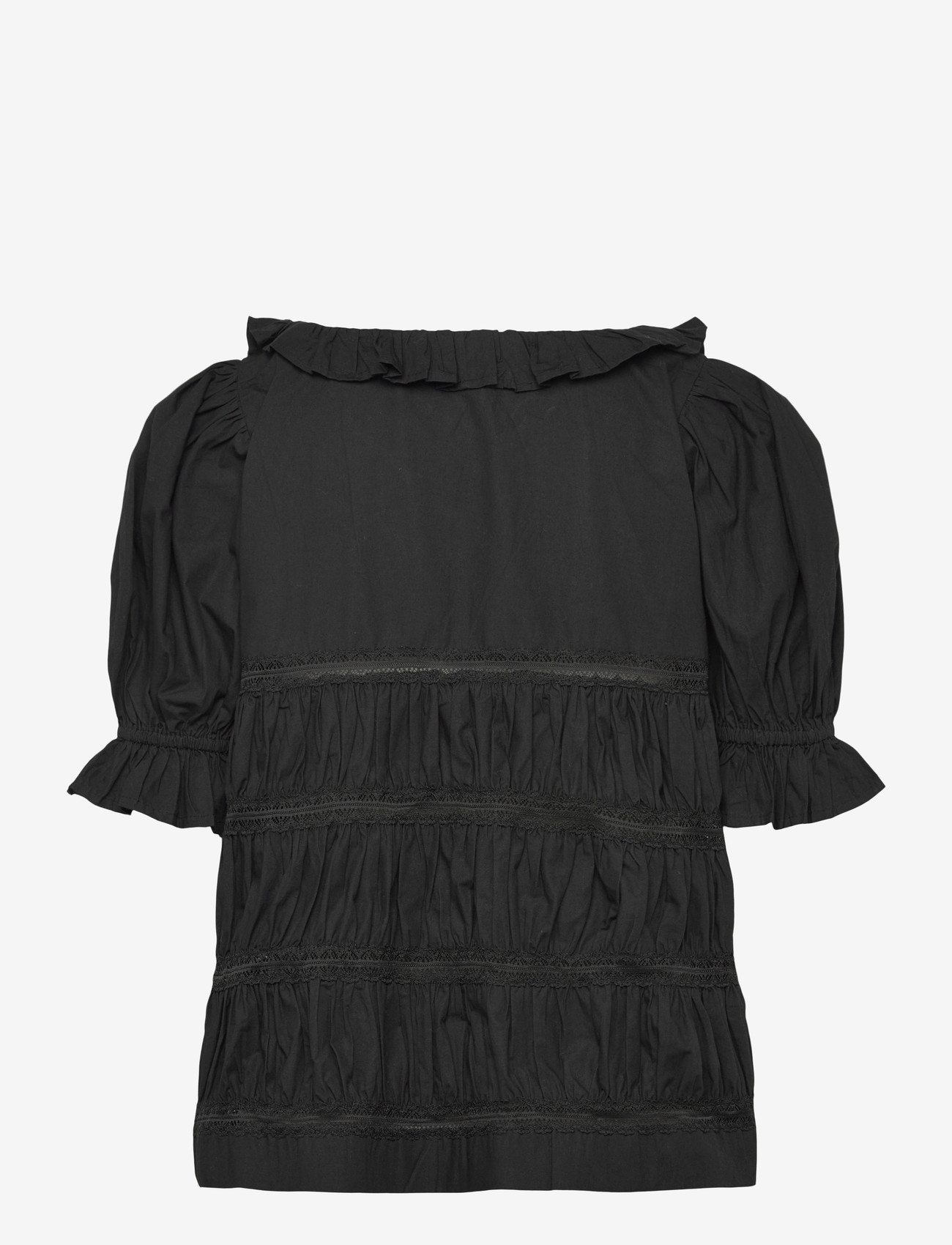 by Ti Mo - Poplin Bow Blouse - kurzämlige blusen - 099 - black - 1