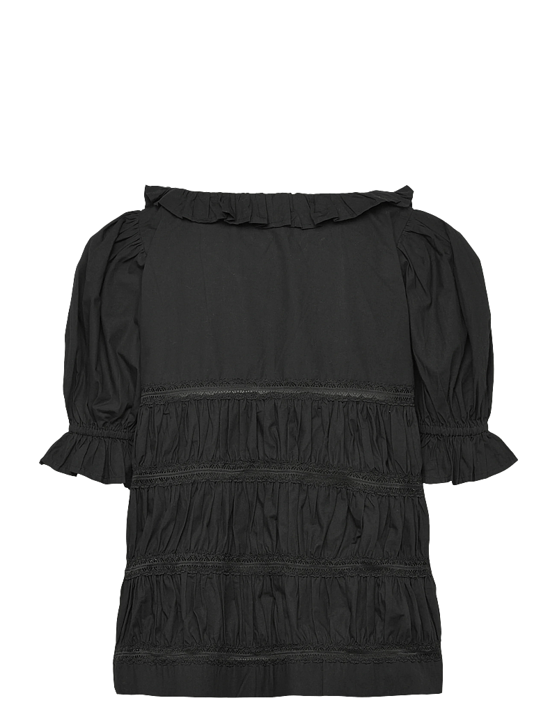by Ti Mo - Poplin Bow Blouse - kurzämlige blusen - 099 - black - 1