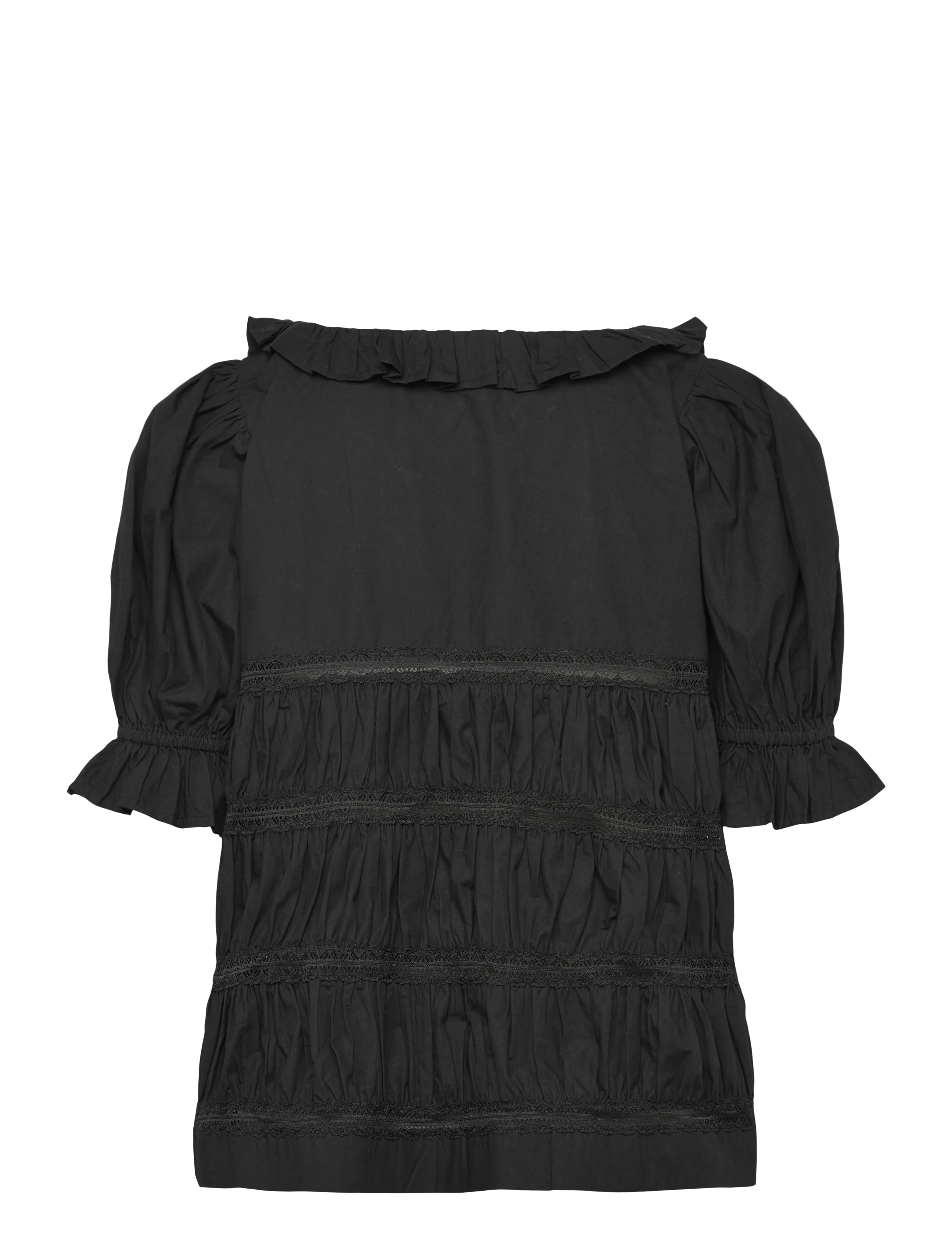 by Ti Mo - Poplin Bow Blouse - short-sleeved blouses - 099 - black - 1