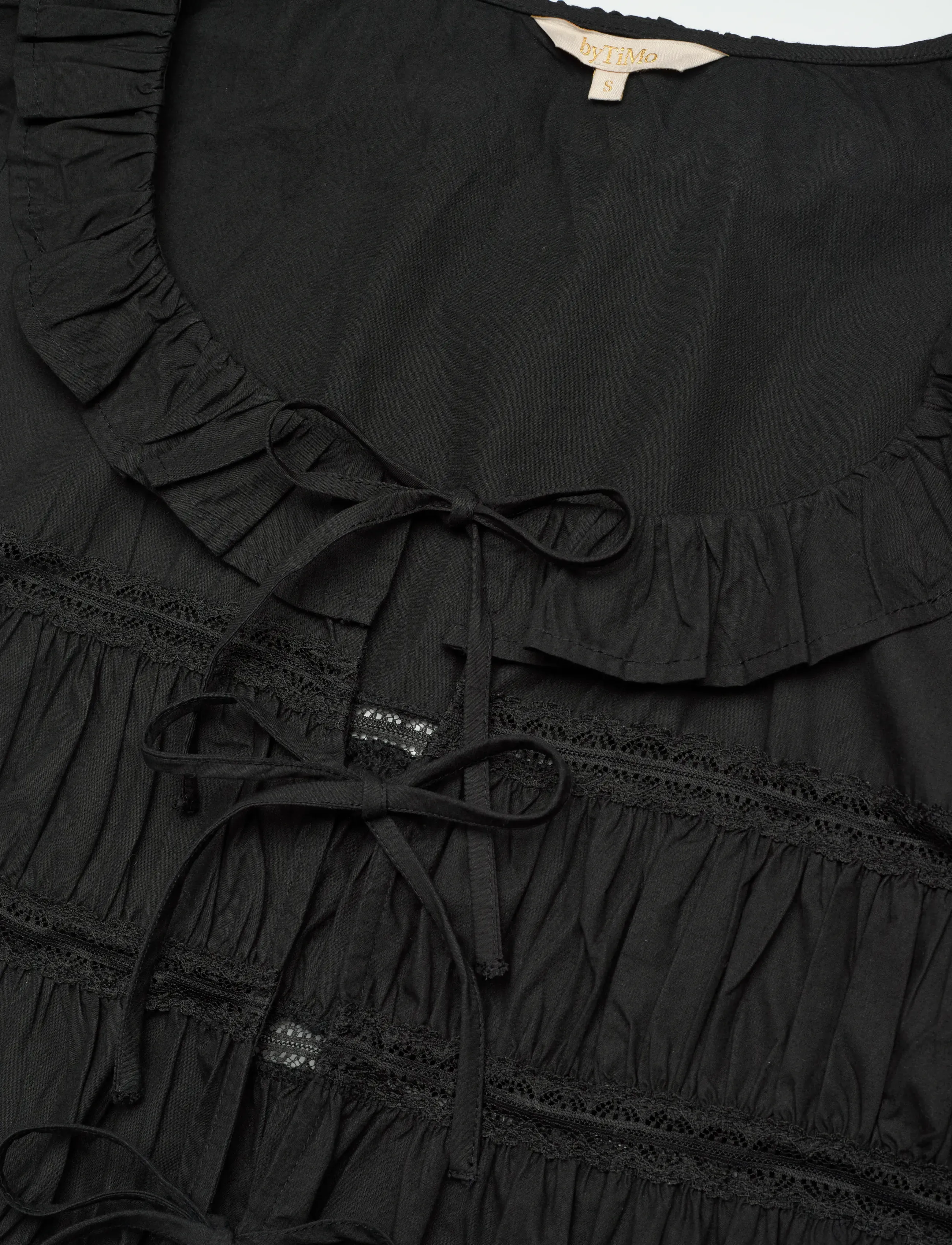 by Ti Mo - Poplin Bow Blouse - short-sleeved blouses - 099 - black - 2