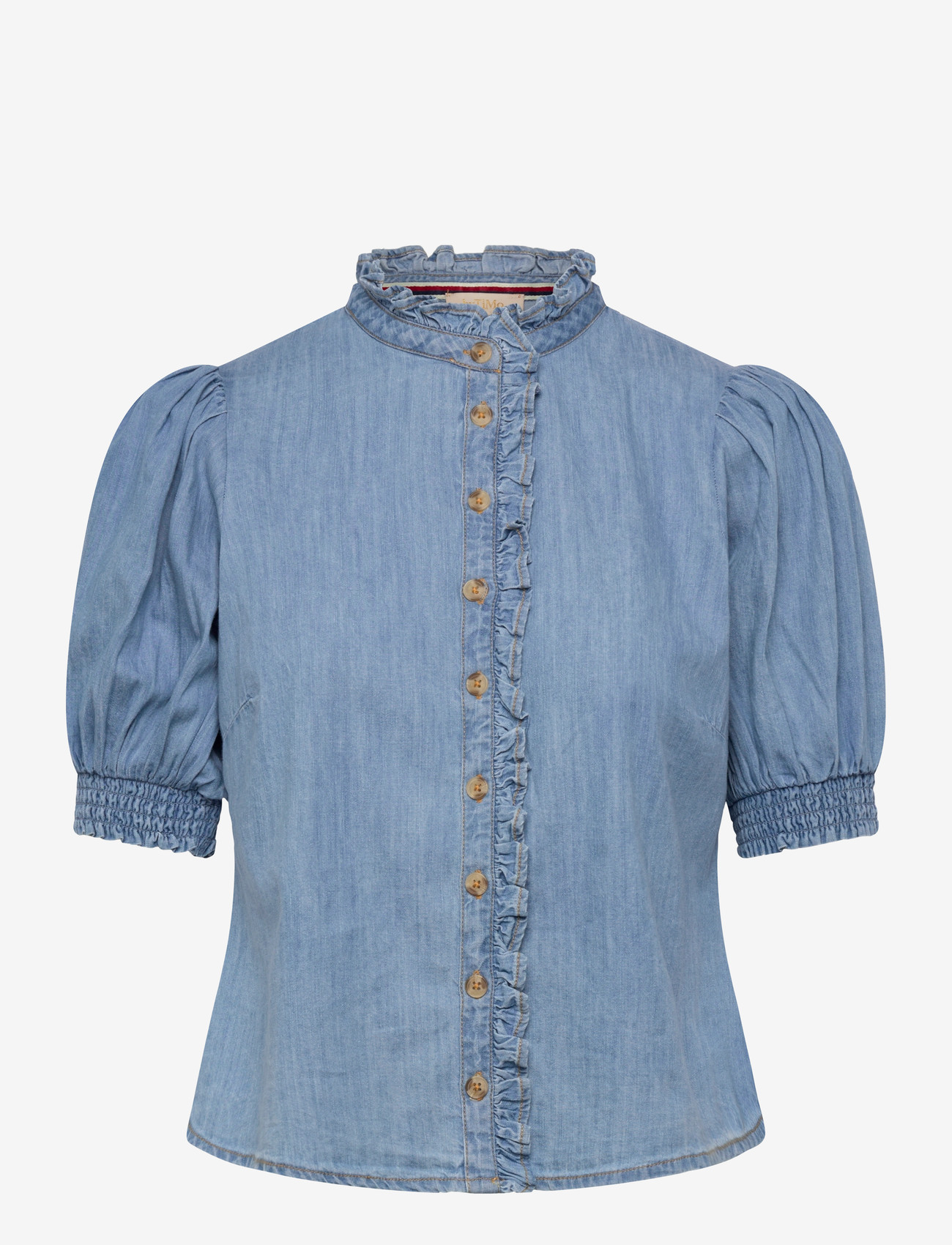 by Ti Mo - Denim Blouse - lühikeste varrukatega pluusid - 010 - light blue - 0