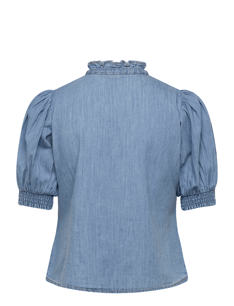 by Ti Mo - Denim Blouse - lühikeste varrukatega pluusid - 010 - light blue - 1