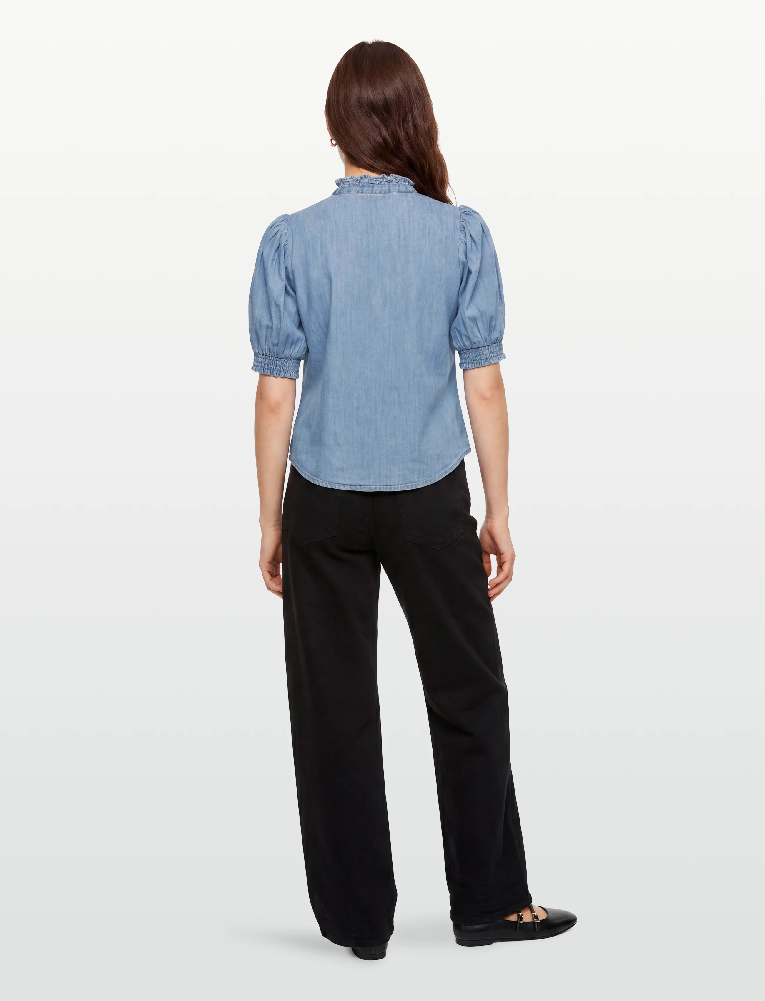 by Ti Mo - Denim Blouse - lühikeste varrukatega pluusid - 010 - light blue - 4
