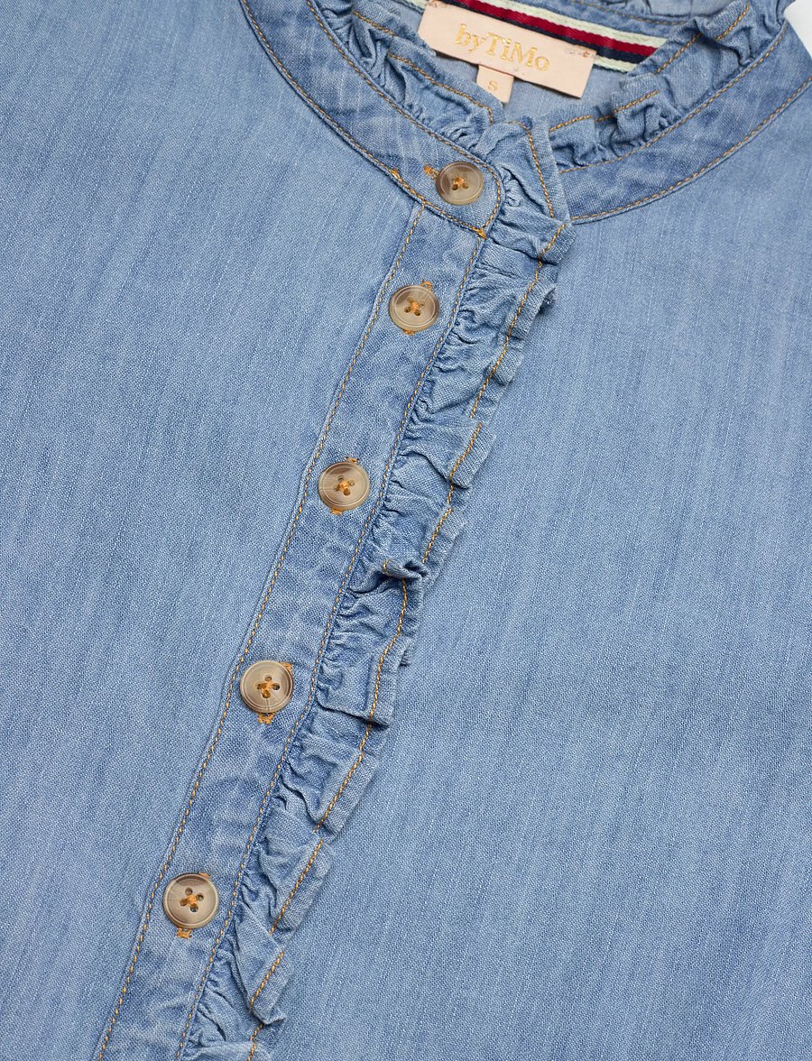 by Ti Mo - Denim Blouse - kurzärmelige blusen - 010 - light blue - 2