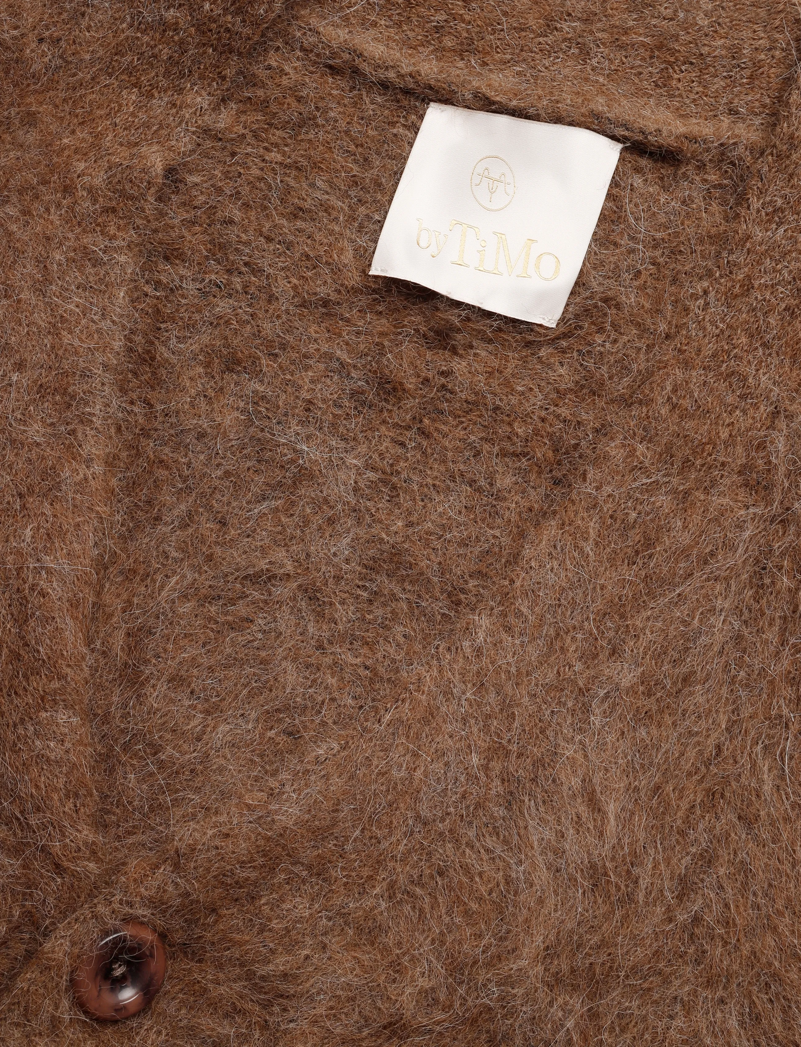 by Ti Mo - Hairy Knit V-Neck Jacket - villased jakid - 008 - brown - 2