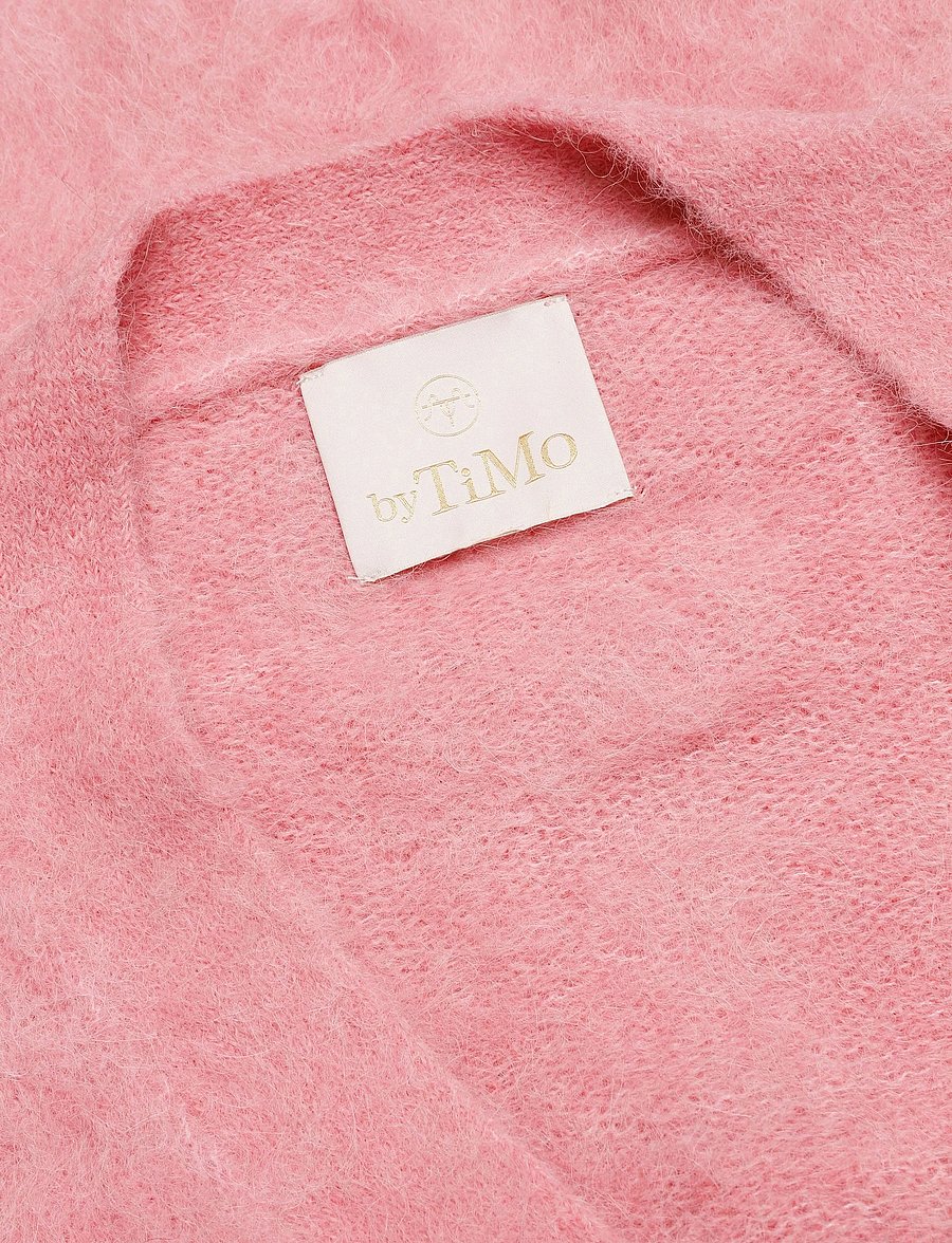 by Ti Mo - Hairy Knit V-Neck Jacket - wool jackets - 020 - pink - 2