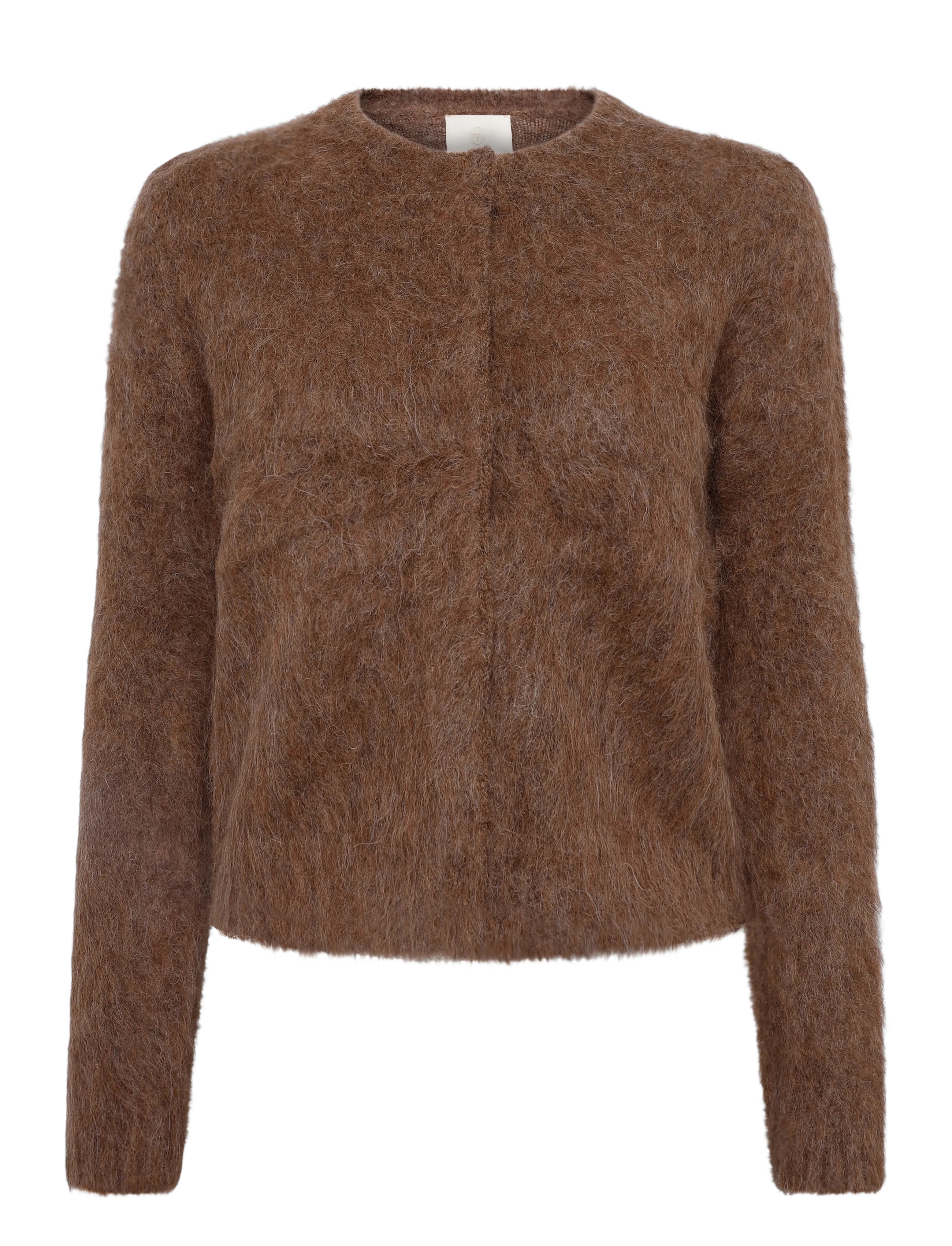 by Ti Mo Hairy Knit Jacket - Everyday Style - 008 - BROWN / brown