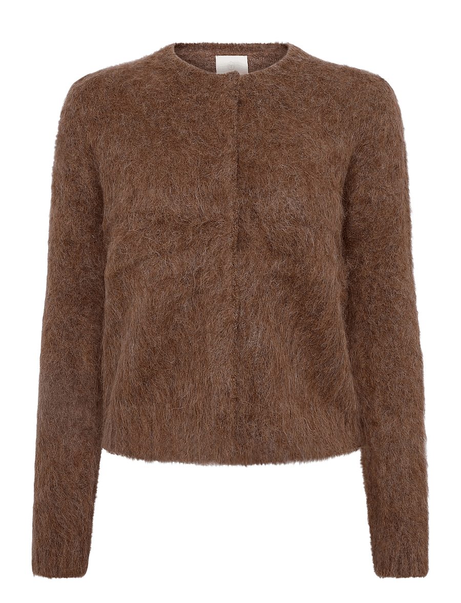by Ti Mo - Hairy Knit Jacket - 008 - brown - 0