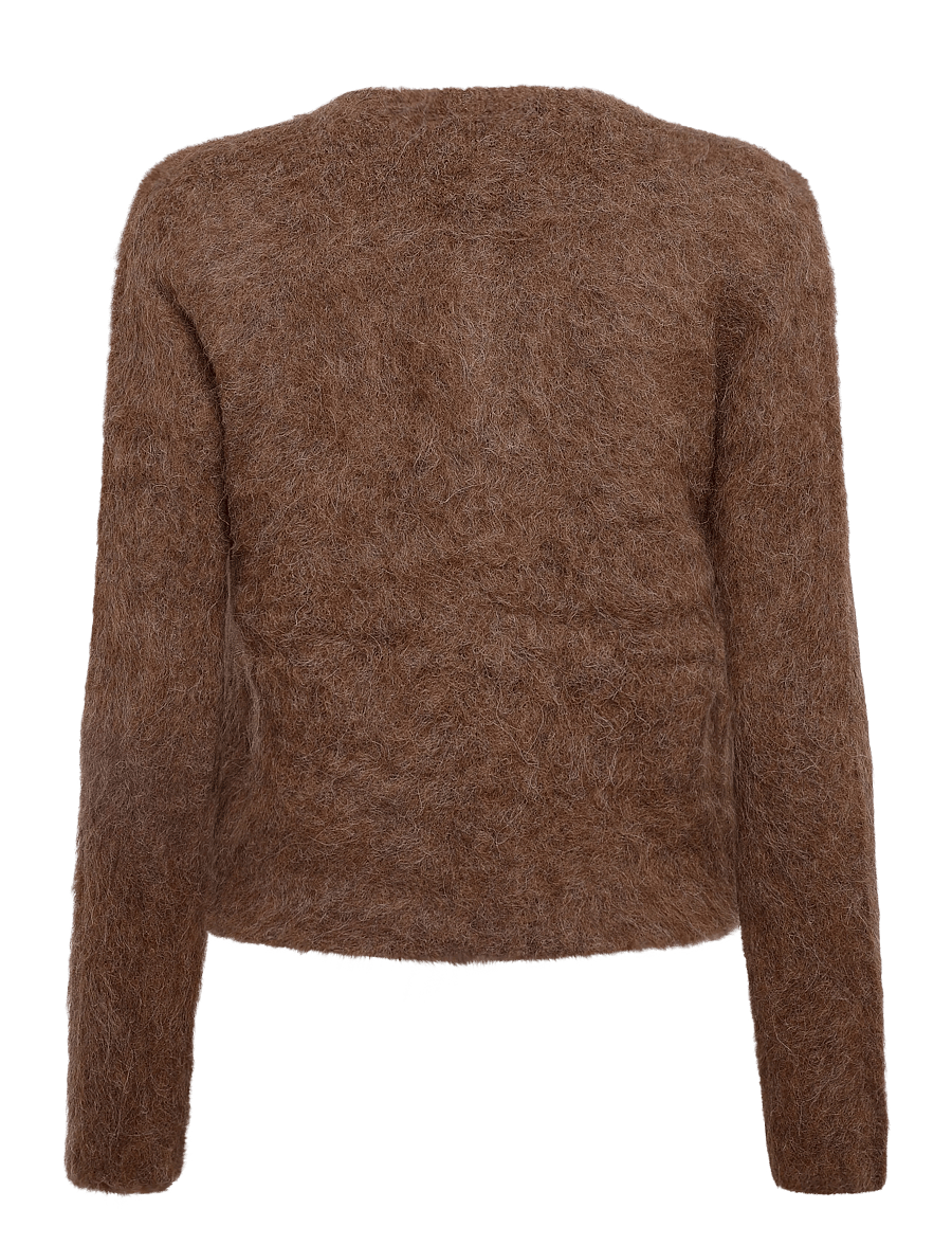 by Ti Mo - Hairy Knit Jacket - 008 - brown - 1