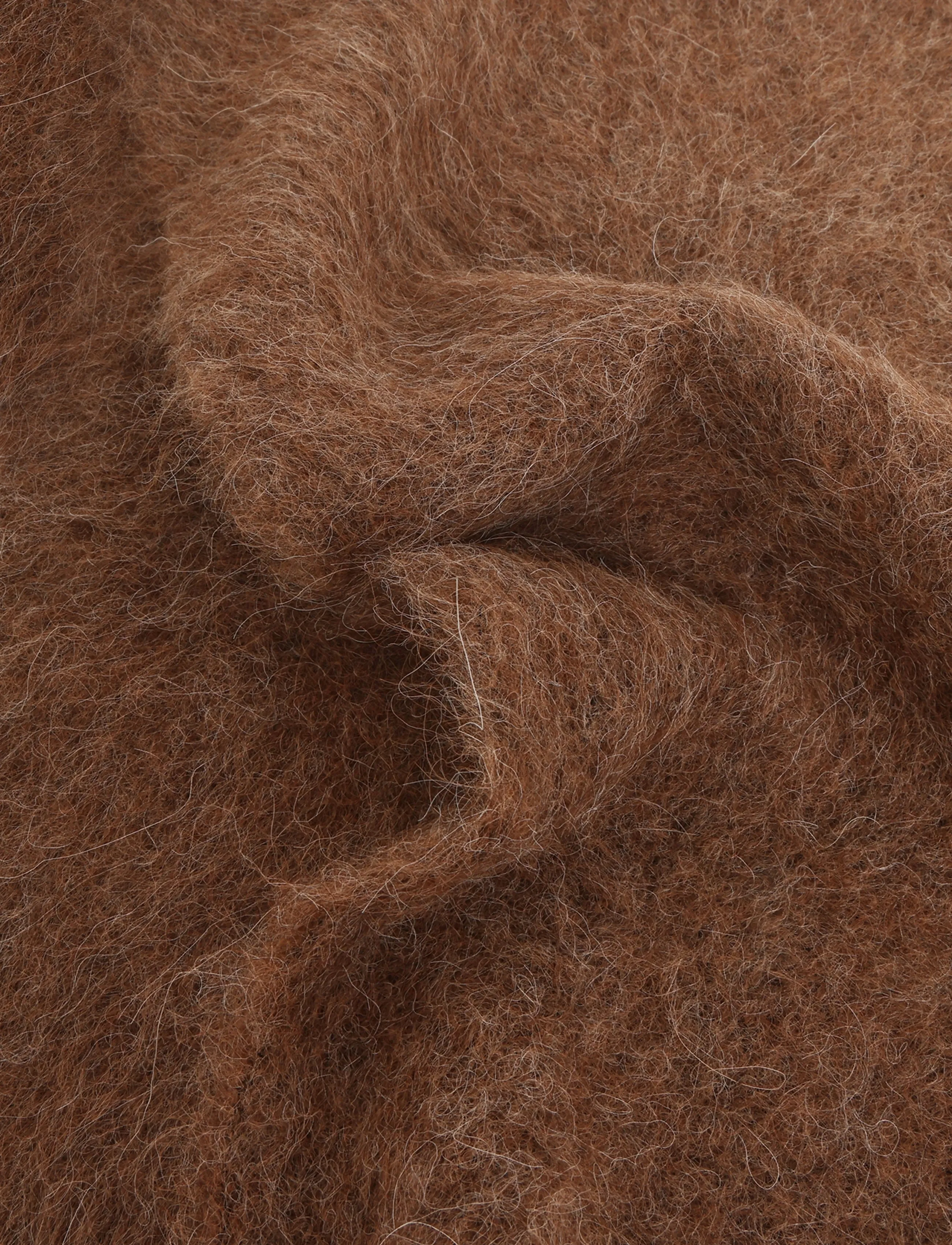 by Ti Mo - Hairy Knit Scarf - 008 - brown - 2