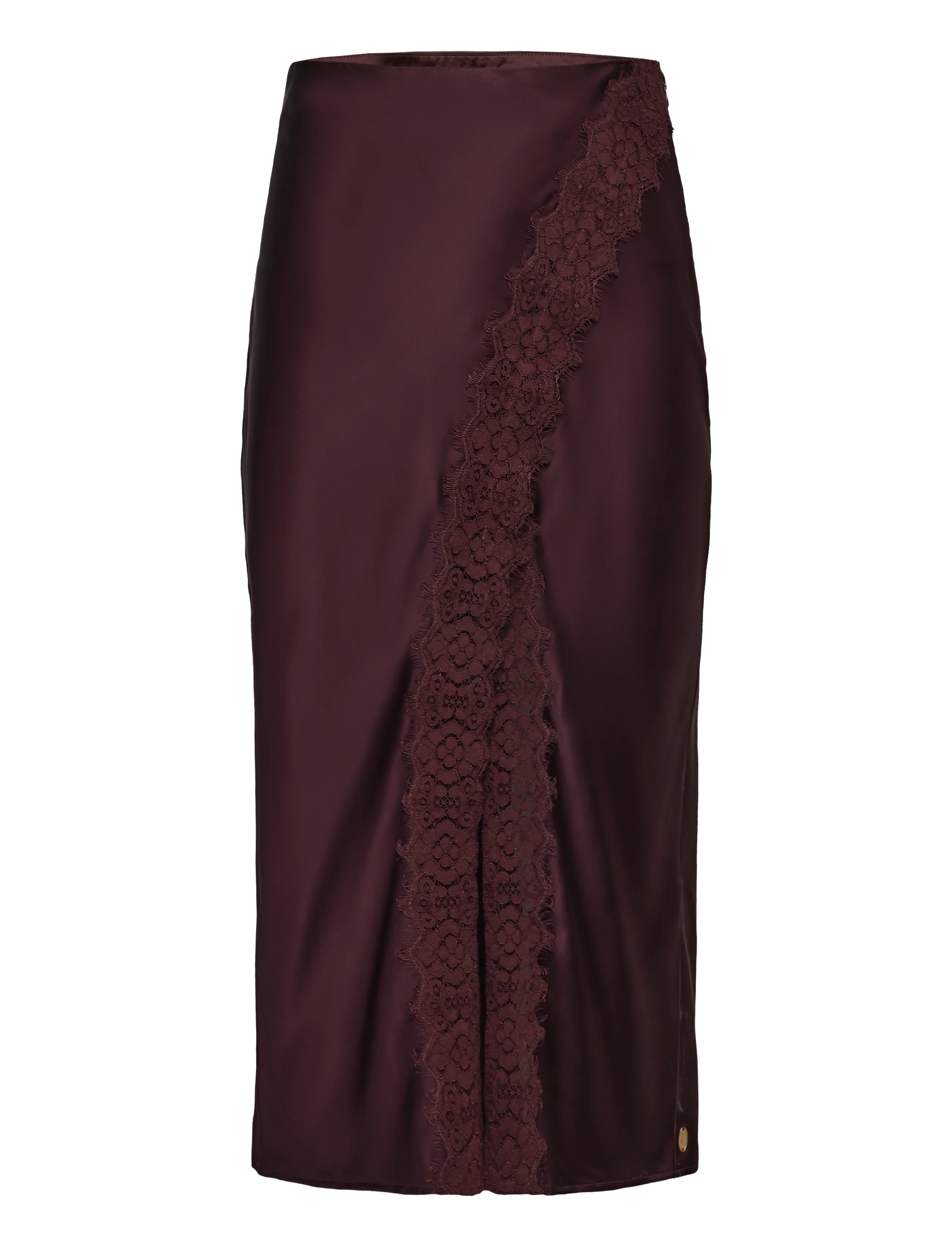by Ti Mo Satin Skirt - Kleidung - 043 - BURGUNDY / burgundy