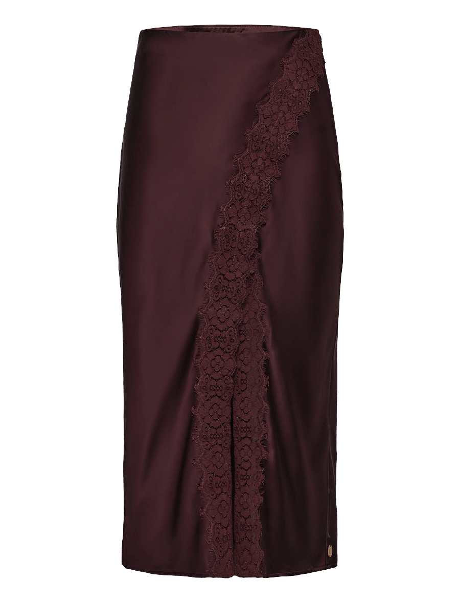 by Ti Mo - Satin Skirt - satinröcke - 043 - burgundy - 0