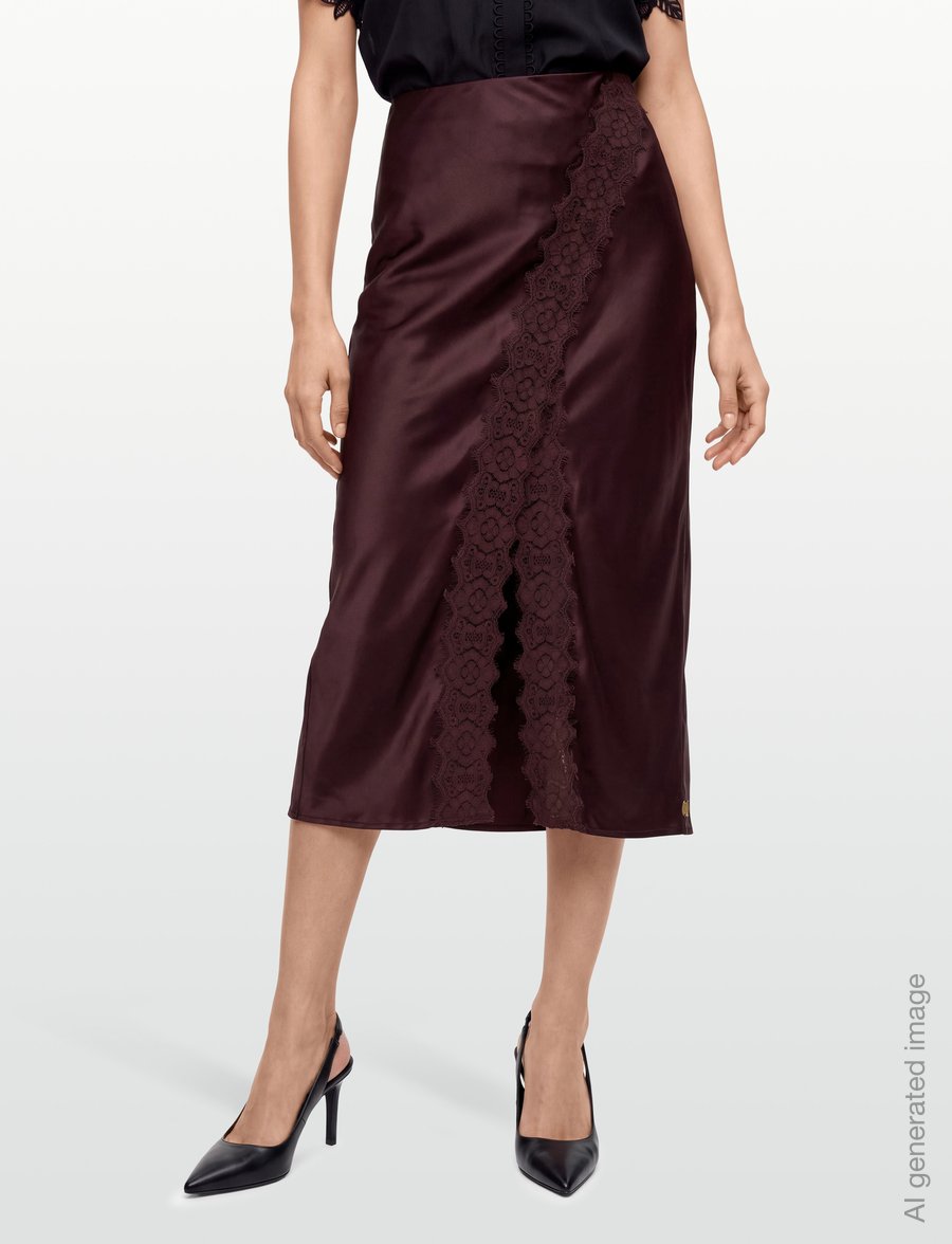 by Ti Mo - Satin Skirt - satinröcke - 043 - burgundy - 5