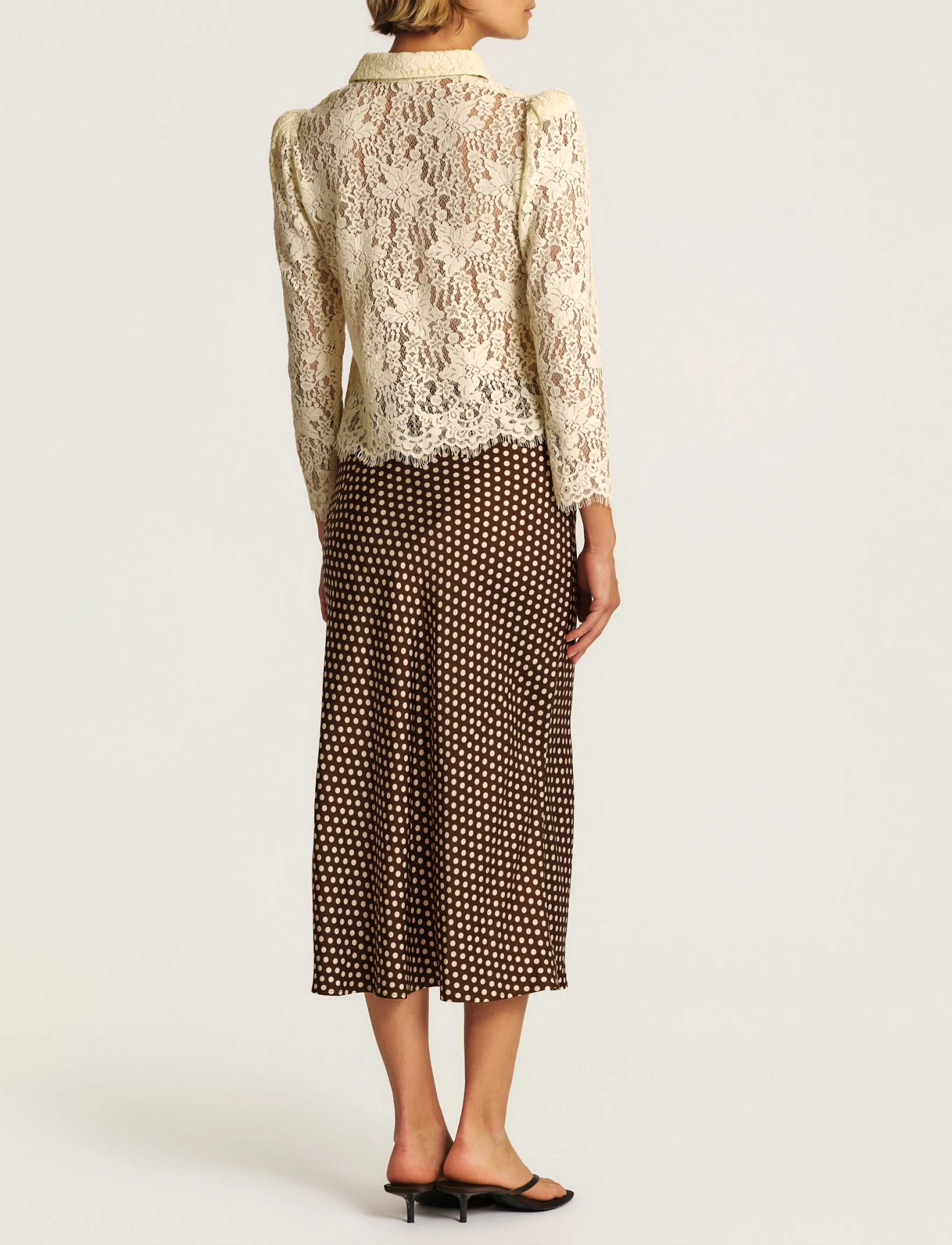by Ti Mo - Satin Skirt - satin skirts - 862 - blush dots - 3