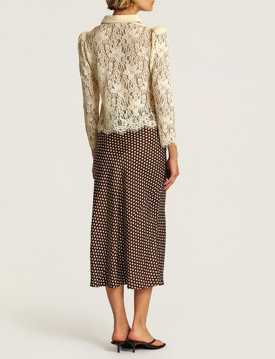 by Ti Mo - Satin Skirt - satin skirts - 862 - blush dots - 3