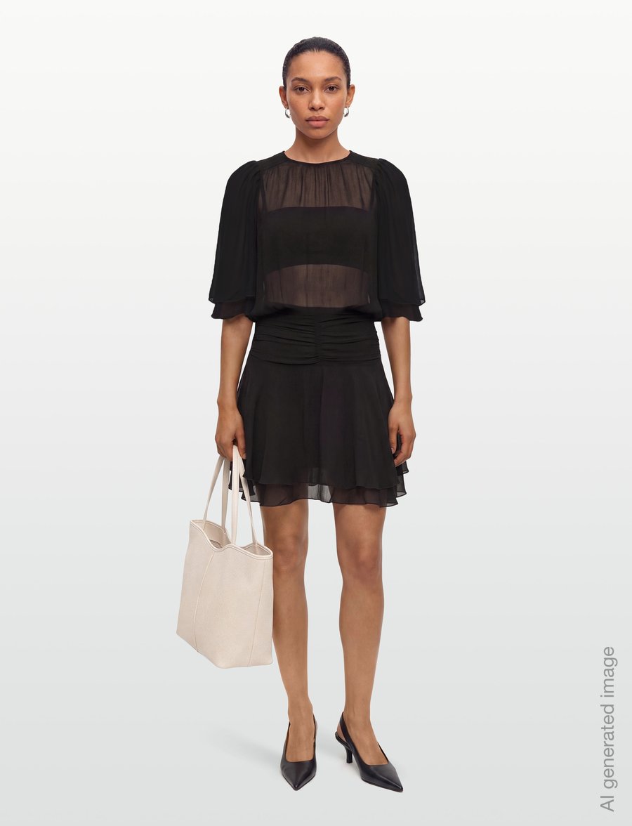 by Ti Mo - Chiffon Mini Dress - korte kjoler - 099 - black - 0