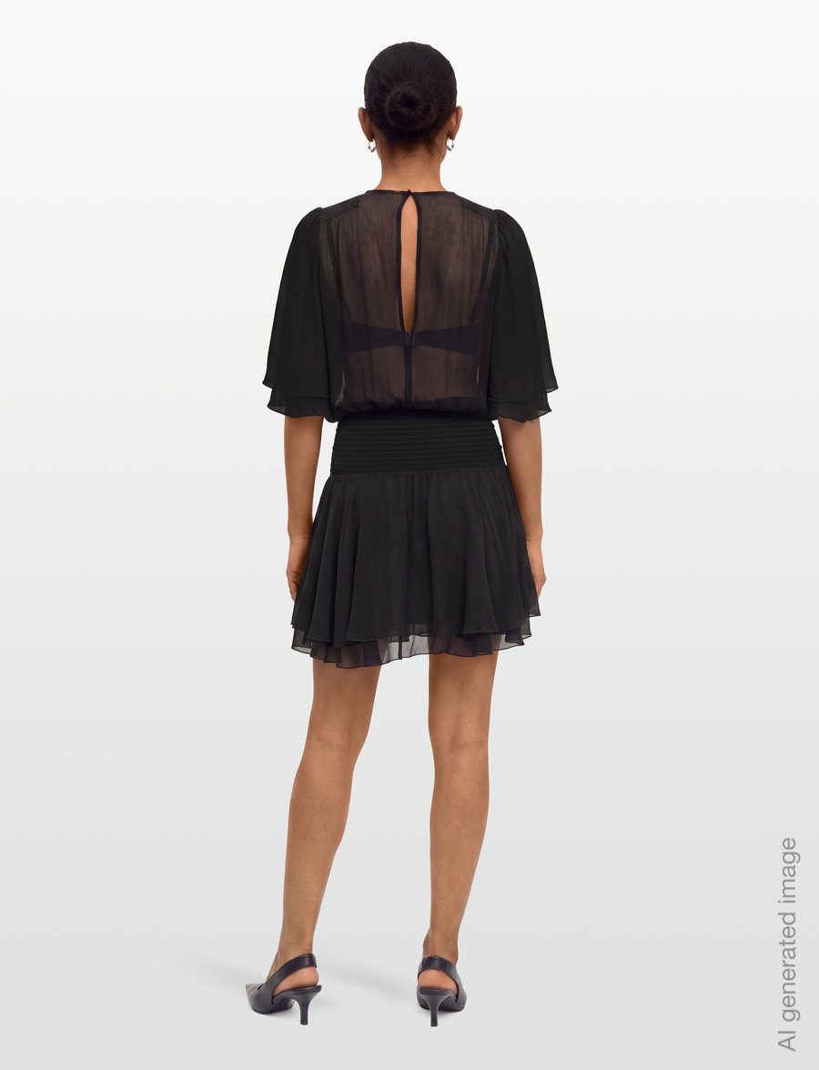 by Ti Mo - Chiffon Mini Dress - korte kjoler - 099 - black - 4
