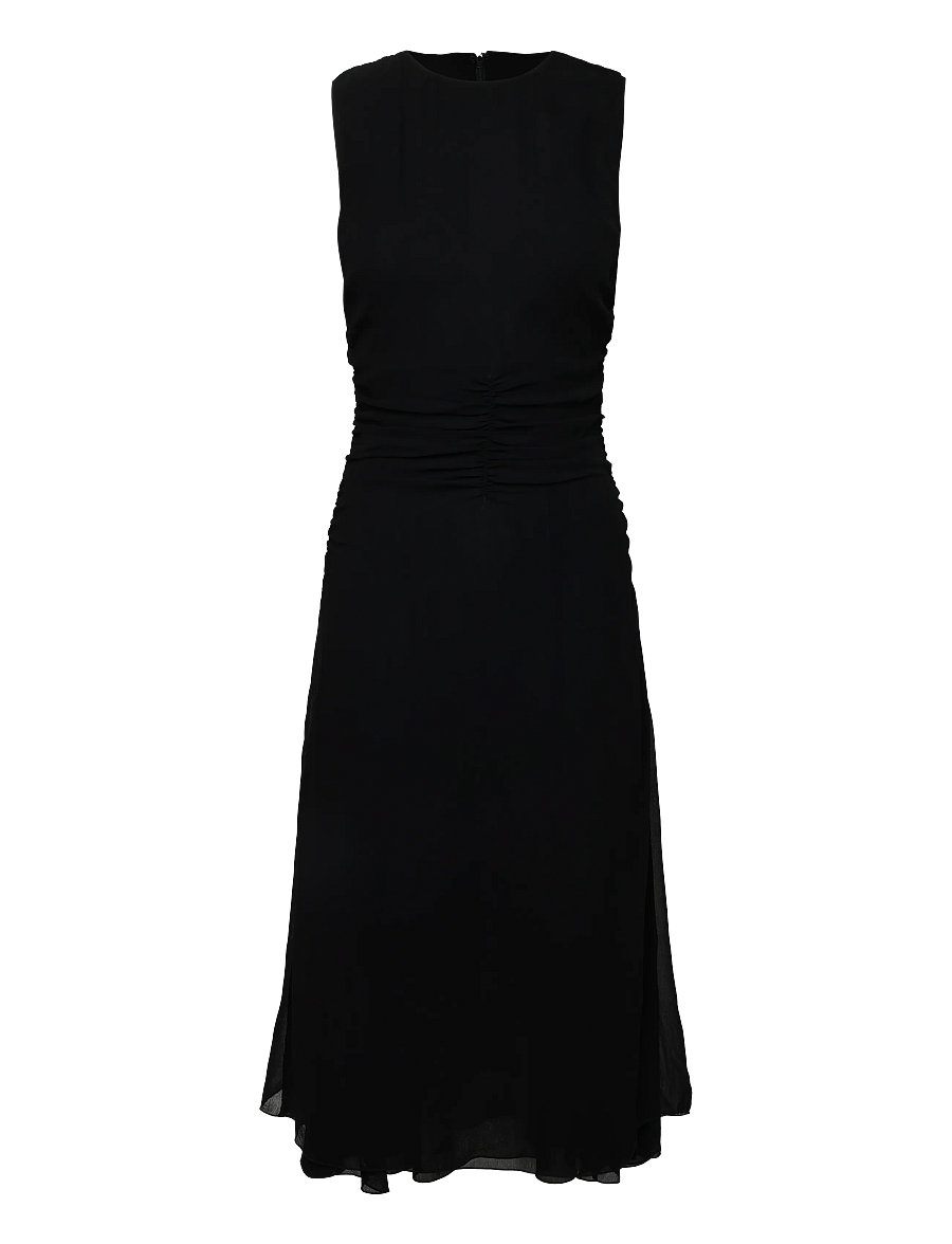 by Ti Mo - Chiffon Sleeveless Dress - midikleider - 099 - black - 1