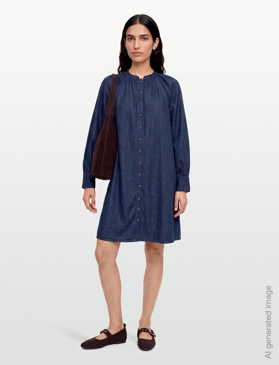 by Ti Mo - Denim Shift Dress - jeanskleider - 091 - denim blue - 0
