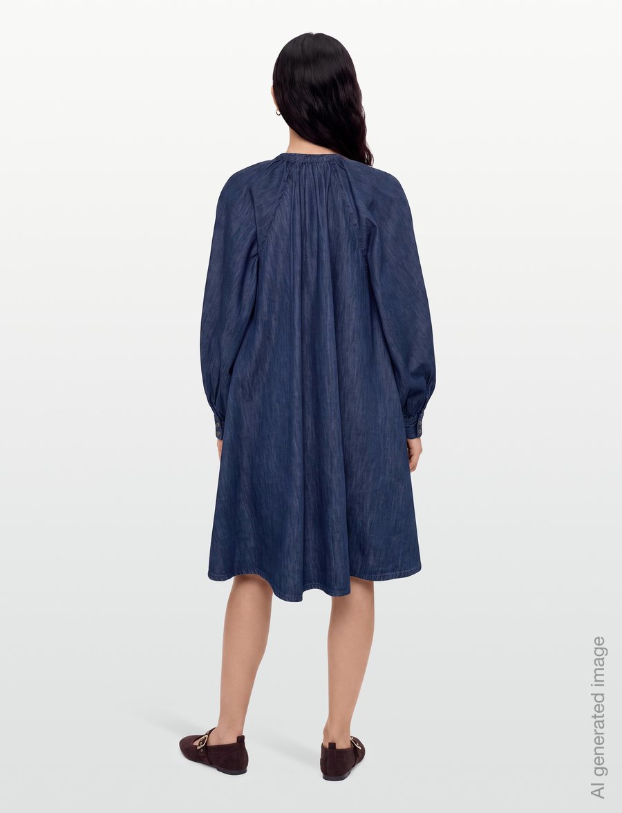by Ti Mo - Denim Shift Dress - jeanskleider - 091 - denim blue - 4